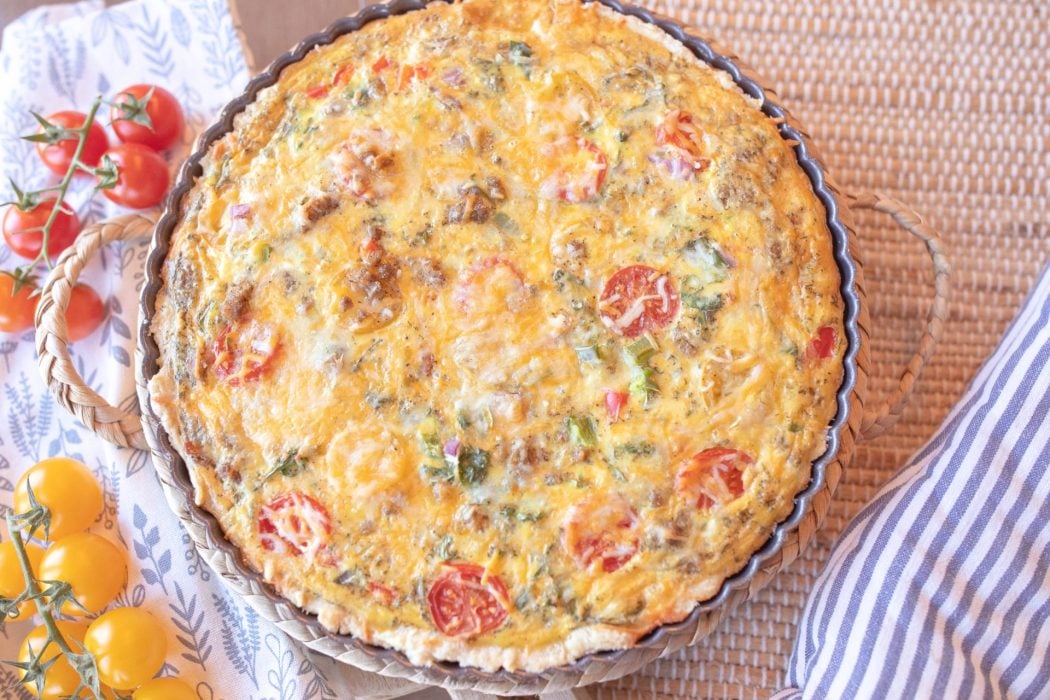 The Best Sausage & Veggie Quiche Recipe with a Flaky Crust! - Simply ...