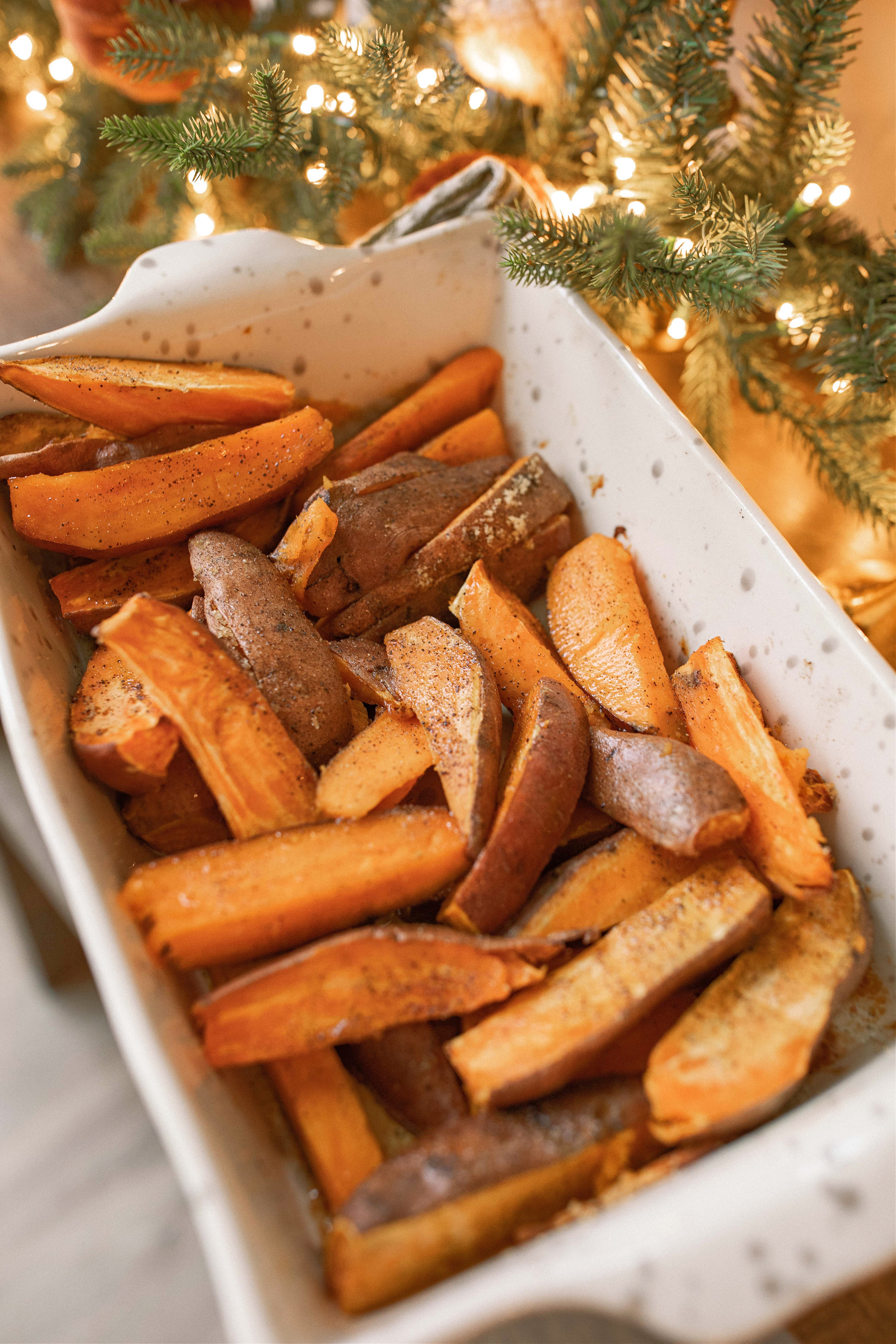 holiday recipes, thanksgiving, roasted sweet potatoes, vegan, gluten-free, potatoes, healthy recipes, easy, grain free, brown sugar, sweet potato casserole, recipes, potatoes, thanksgiving recipes