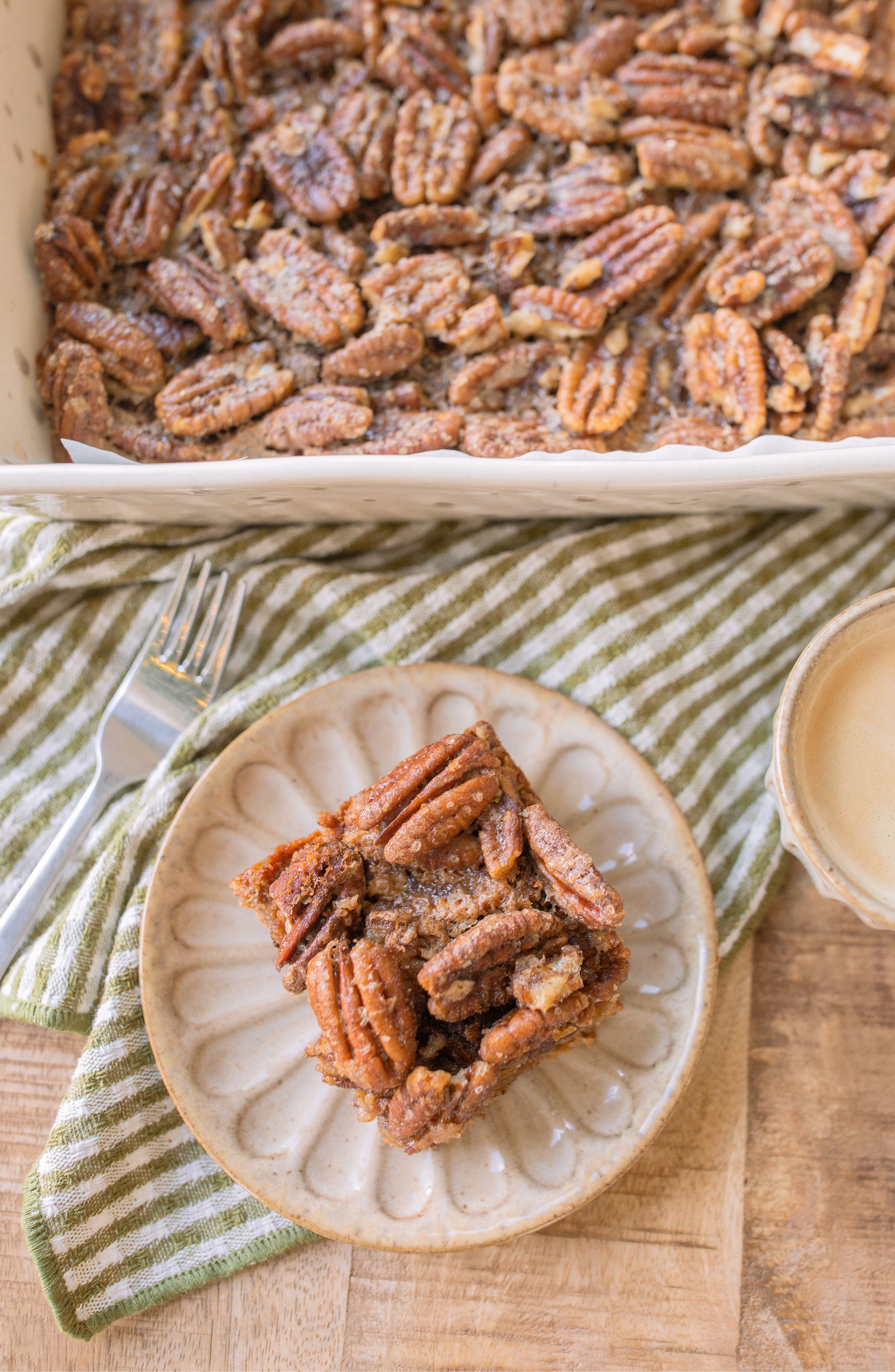 pecan bars, gluten free pecan bars, almond flour pecan bars, healthy pecan bars, refined sugar free pecan bars, maple pecan bars, coconut sugar pecan bars, paleo pecan bars, easy pecan bar recipe, thanksgiving pecan bars, thanksgiving dessert recipes, fall dessert recipes, healthy holiday desserts, gluten free thanksgiving desserts, no refined sugar desserts, maple syrup desserts, almond flour dessert recipes, coconut sugar desserts, easy holiday baking, healthy pecan pie bars