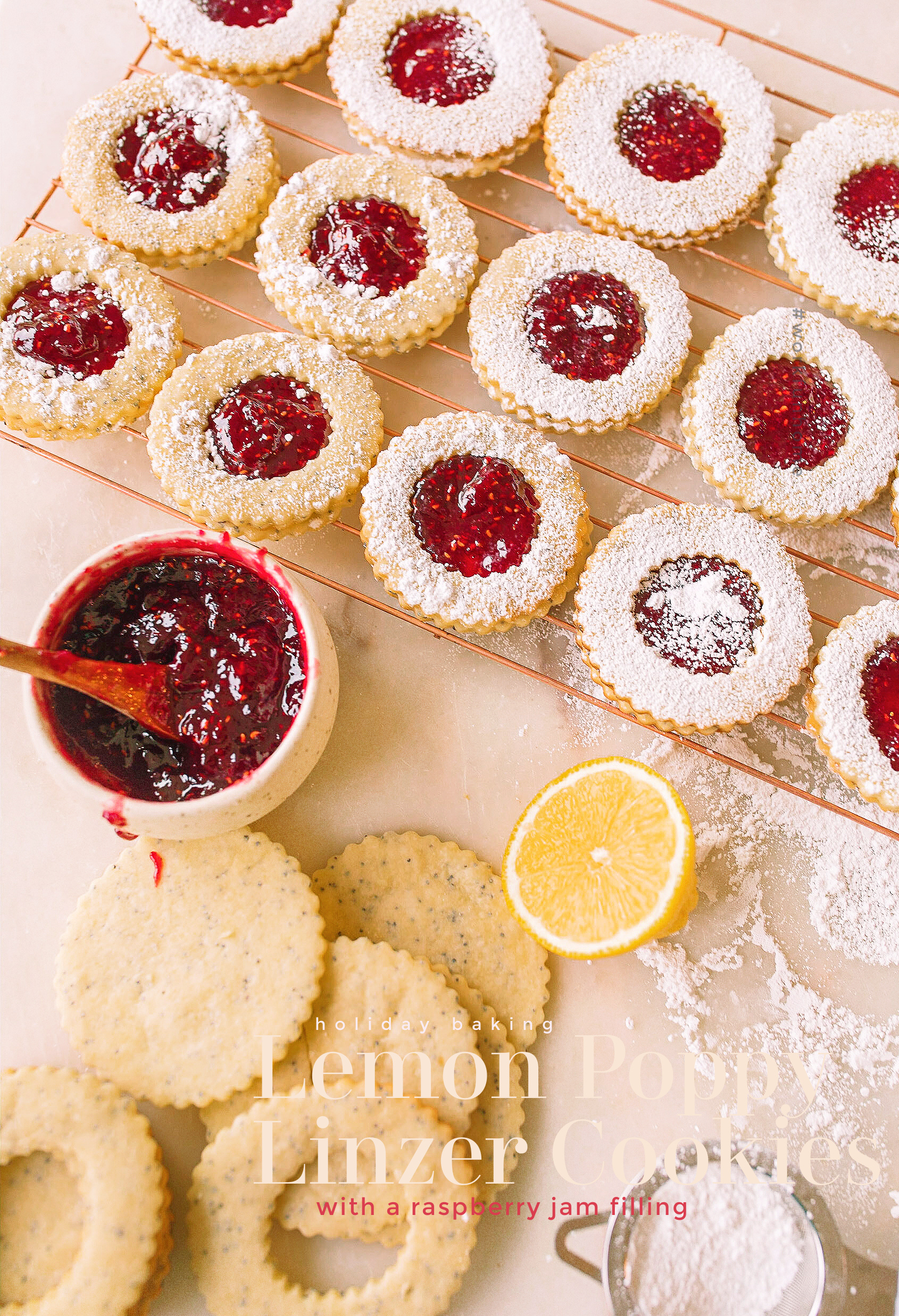 christmas cookie, lemon poppy seed, lemon linzer cookies, shortbread cookies, vegan, dairy-free, lemon shortbread cookies, baking, jam, raspberry, jelly
