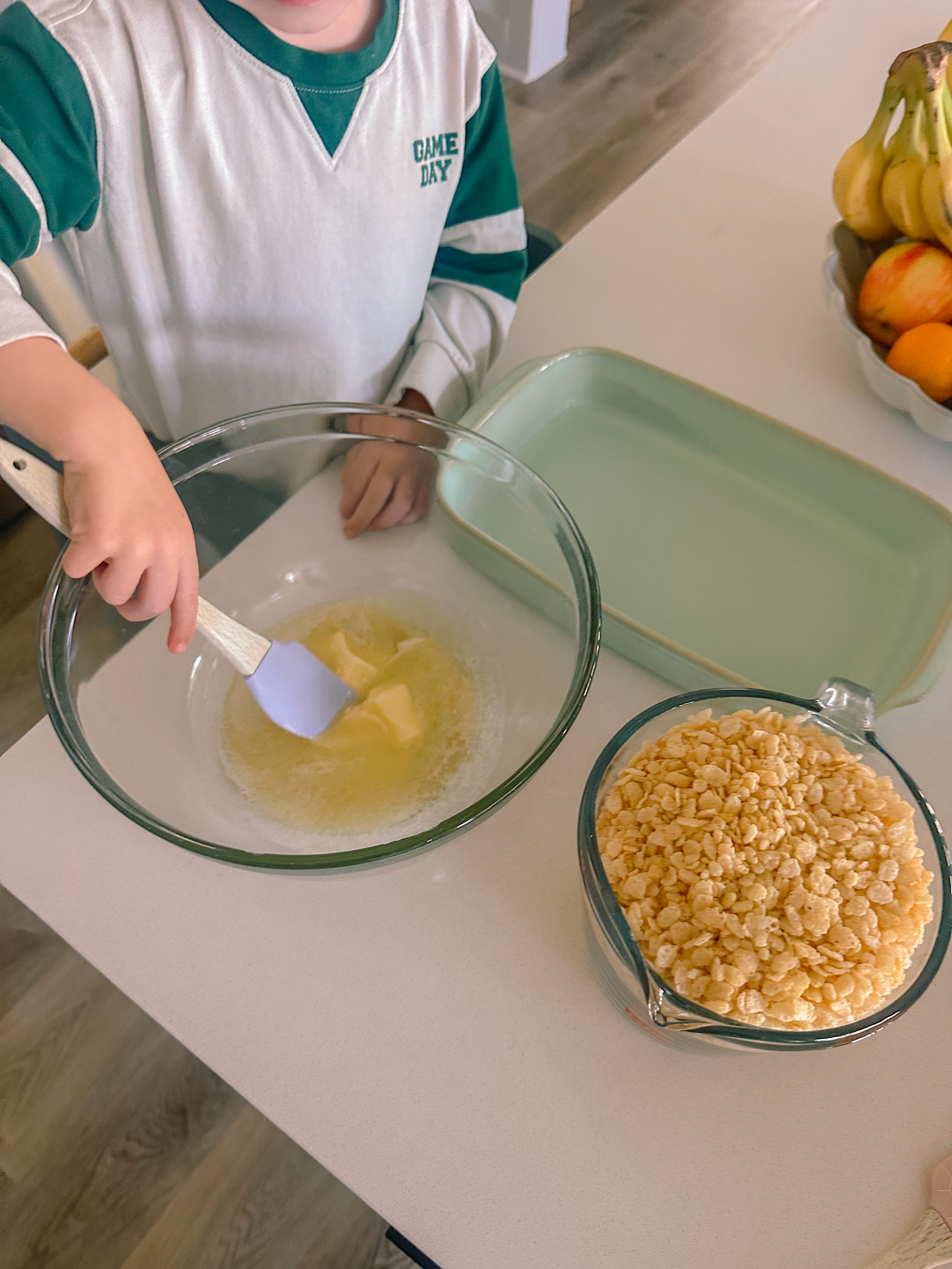 easy rice krispies, peanut butter, marshmallow, gluten free, easy recipe, baking with toddlers
