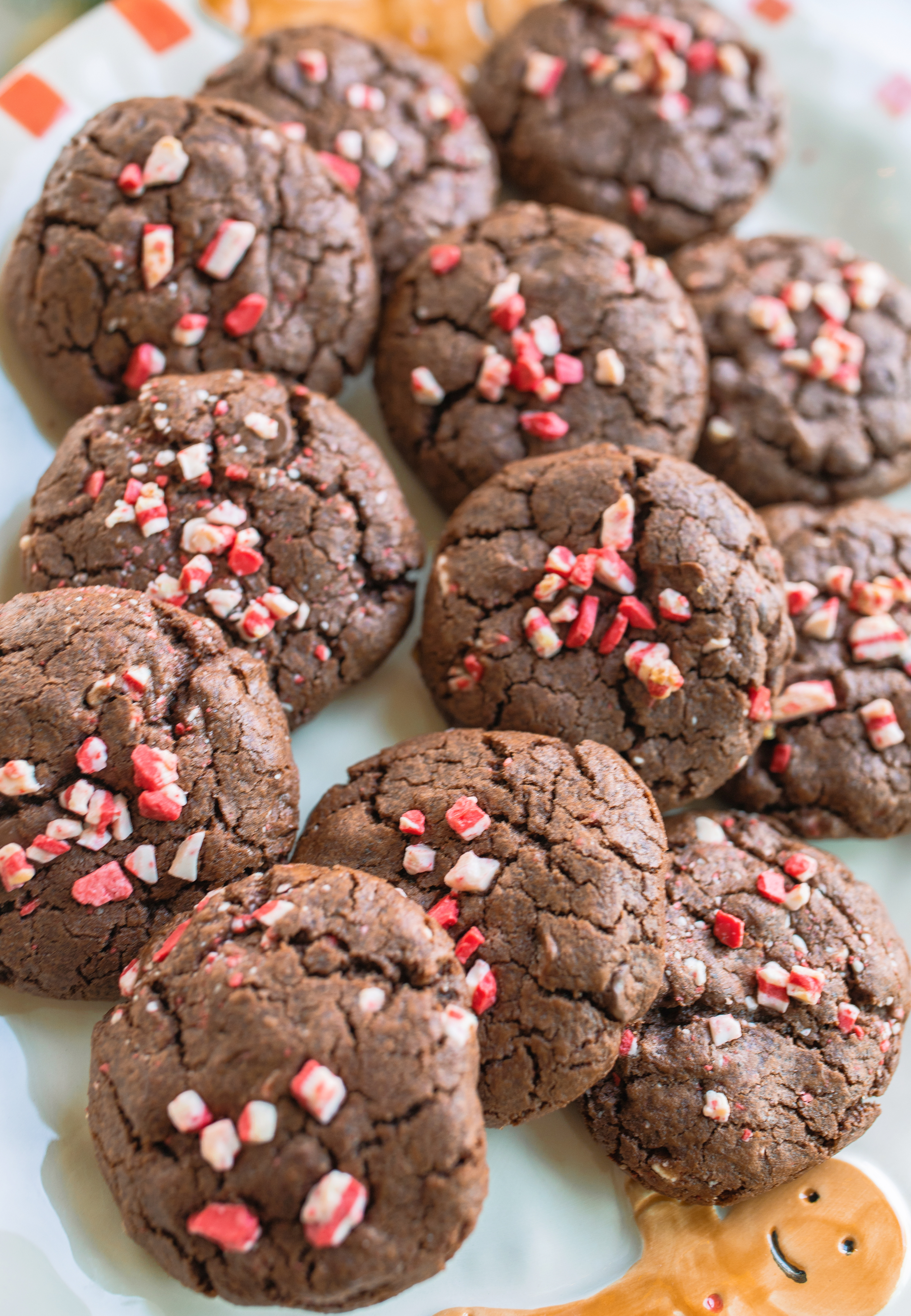 hot chocolate peppermint cookies, christmas cookies, chocolate cookies, christmas baking, andes, peppermint recipes, easy chocolate cookies, no chill time