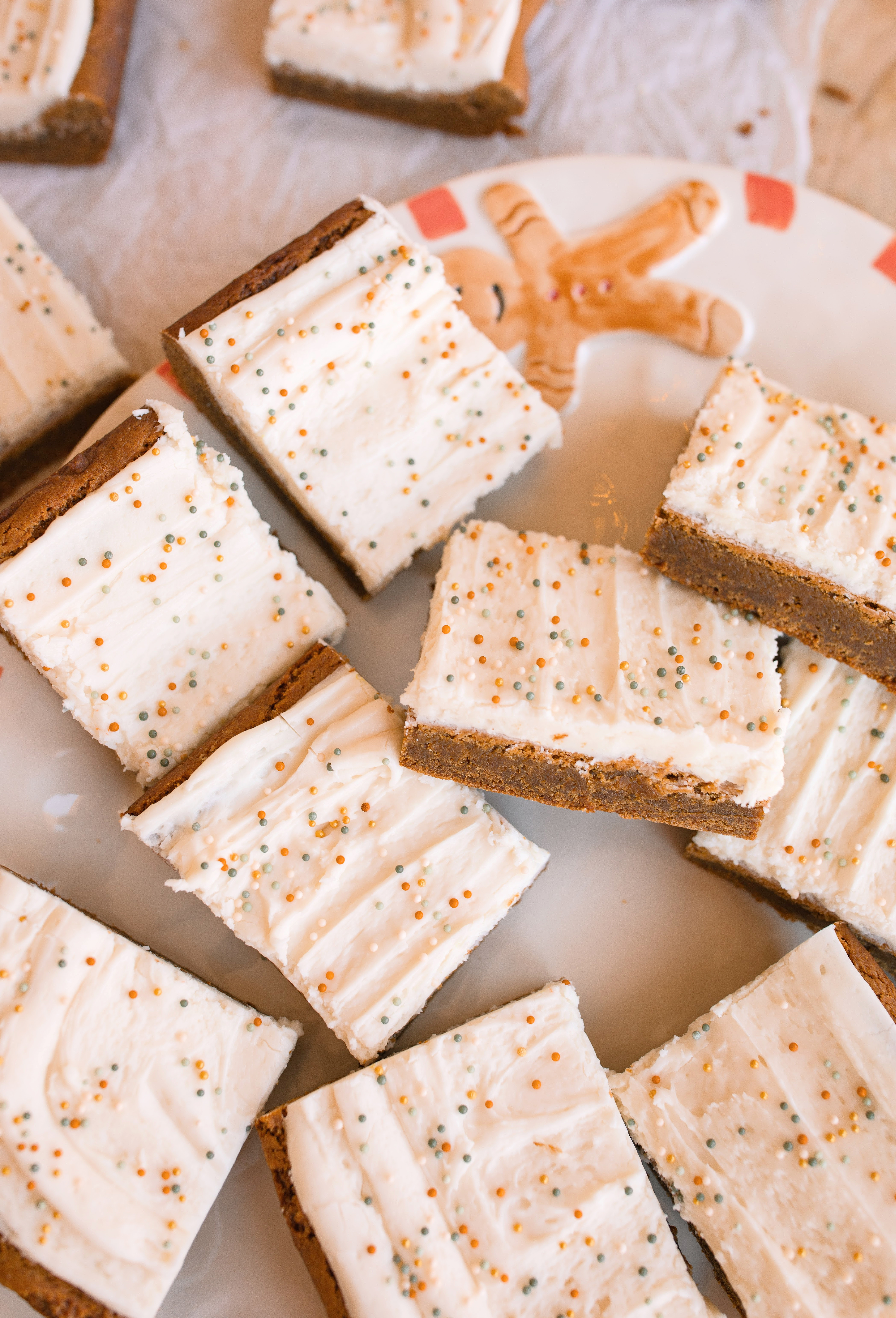 gingerbread cookie bars, chewy gingerbread cookie bar recipe, christmas baking, holiday recipes, christmas recipes, marshmallow buttercream, christmas recipes, gingerbread christmas