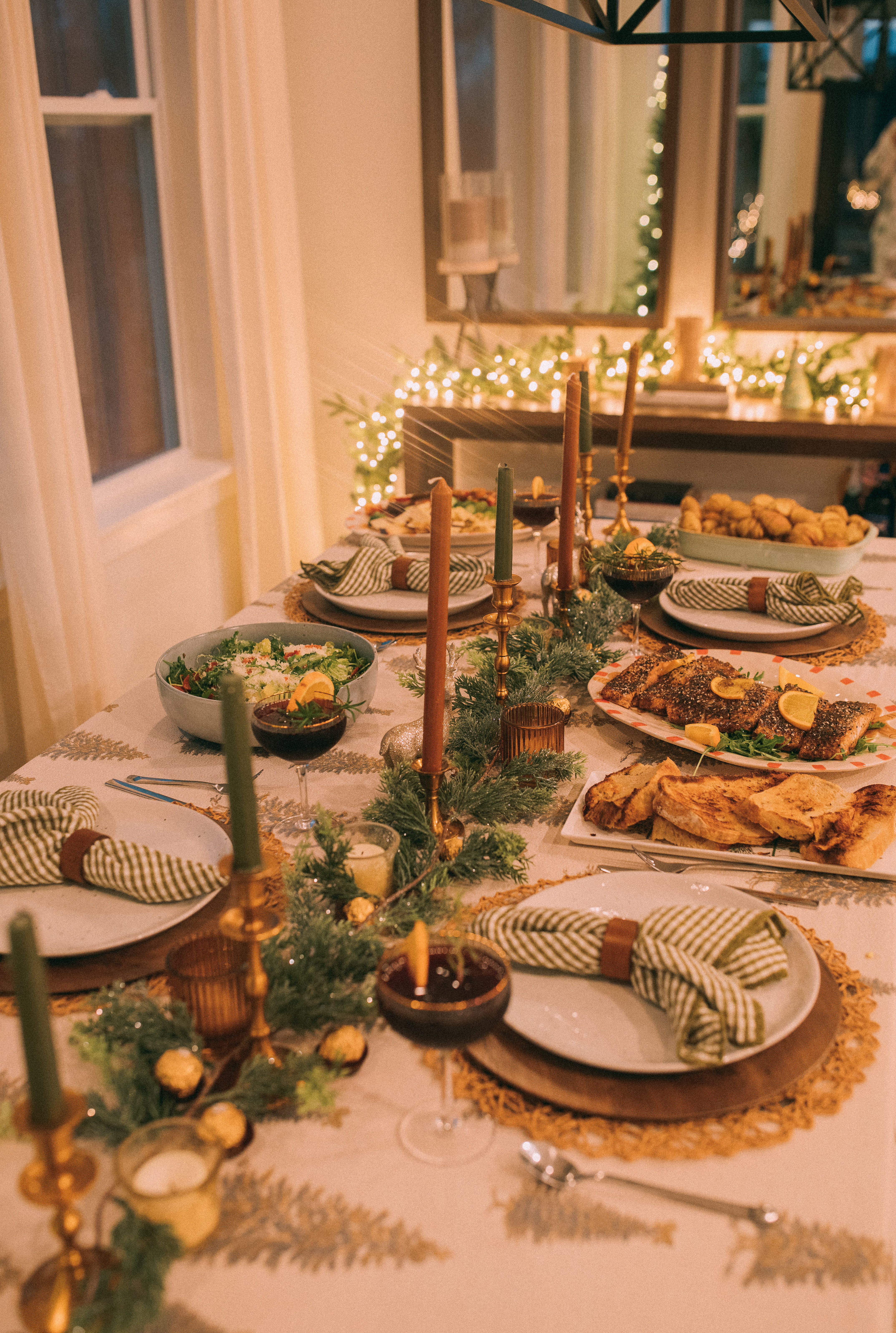 christmas recap, christmas morning, christmas blog, christmas decor, stockings, presents, toddler, dinner, table setting, home, lifestyle, blogging, motherhood, matching family pajamas, menu, holiday dinner, holiday celebrations, christmas day, pecan brownie pie, lottery pong, toddler gifts, cozy fireplace, cookies for santa, recap