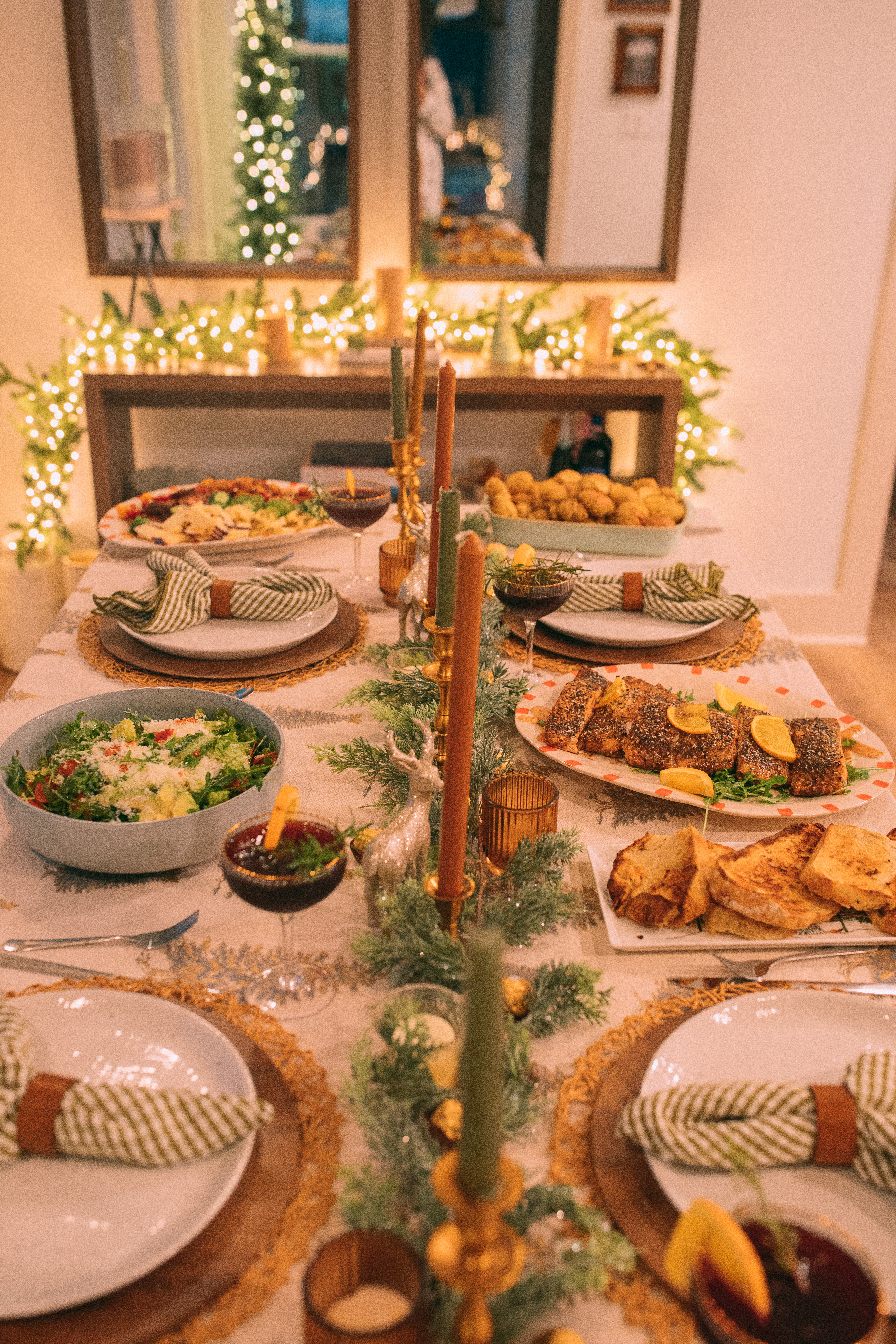 christmas recap, christmas morning, christmas blog, christmas decor, stockings, presents, toddler, dinner, table setting, home, lifestyle, blogging, motherhood, matching family pajamas, menu, holiday dinner, holiday celebrations, christmas day, pecan brownie pie, lottery pong, toddler gifts, cozy fireplace, cookies for santa, recap