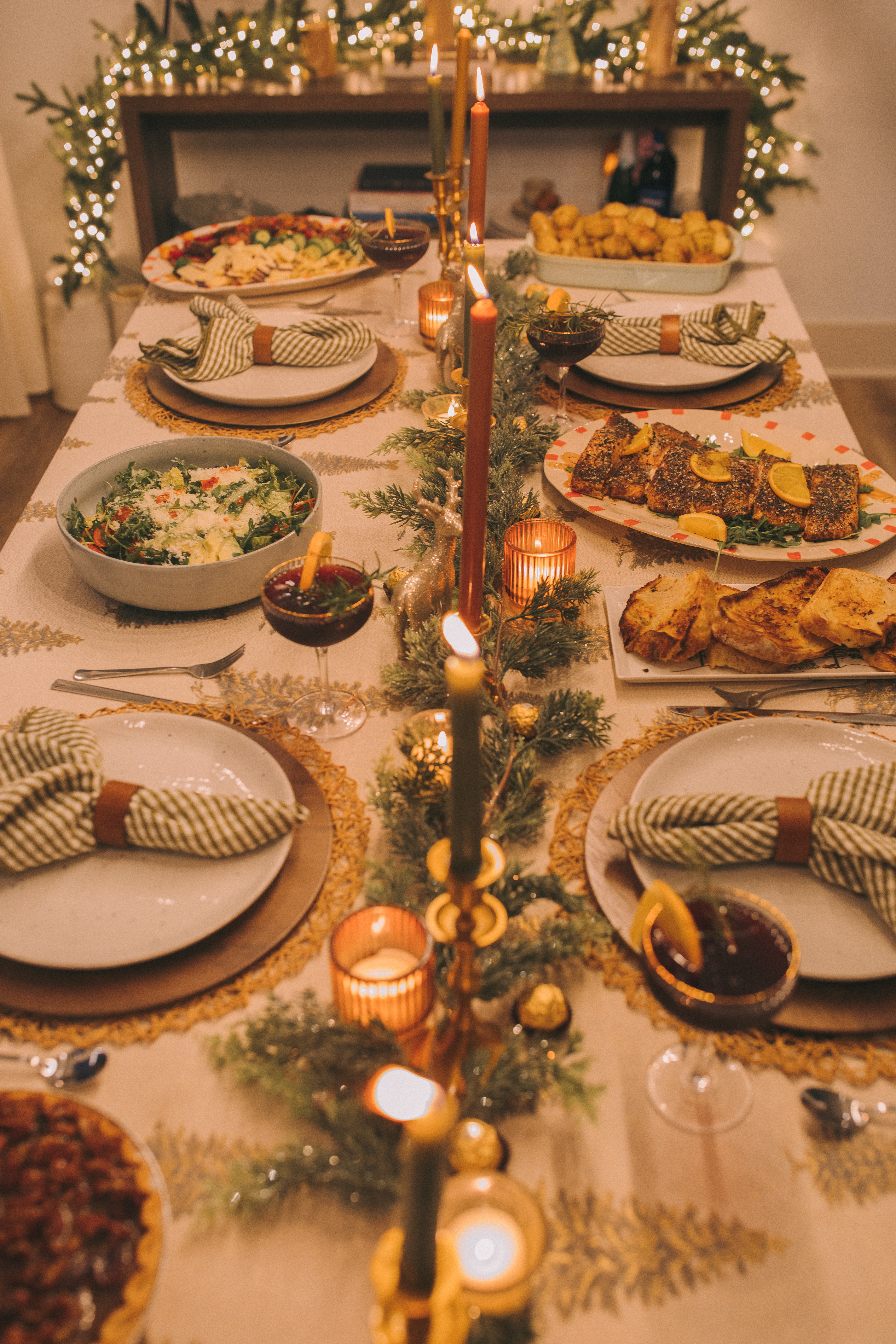 christmas recap, christmas morning, christmas blog, christmas decor, stockings, presents, toddler, dinner, table setting, home, lifestyle, blogging, motherhood, matching family pajamas, menu, holiday dinner, holiday celebrations, christmas day, pecan brownie pie, lottery pong, toddler gifts, cozy fireplace, cookies for santa, recap