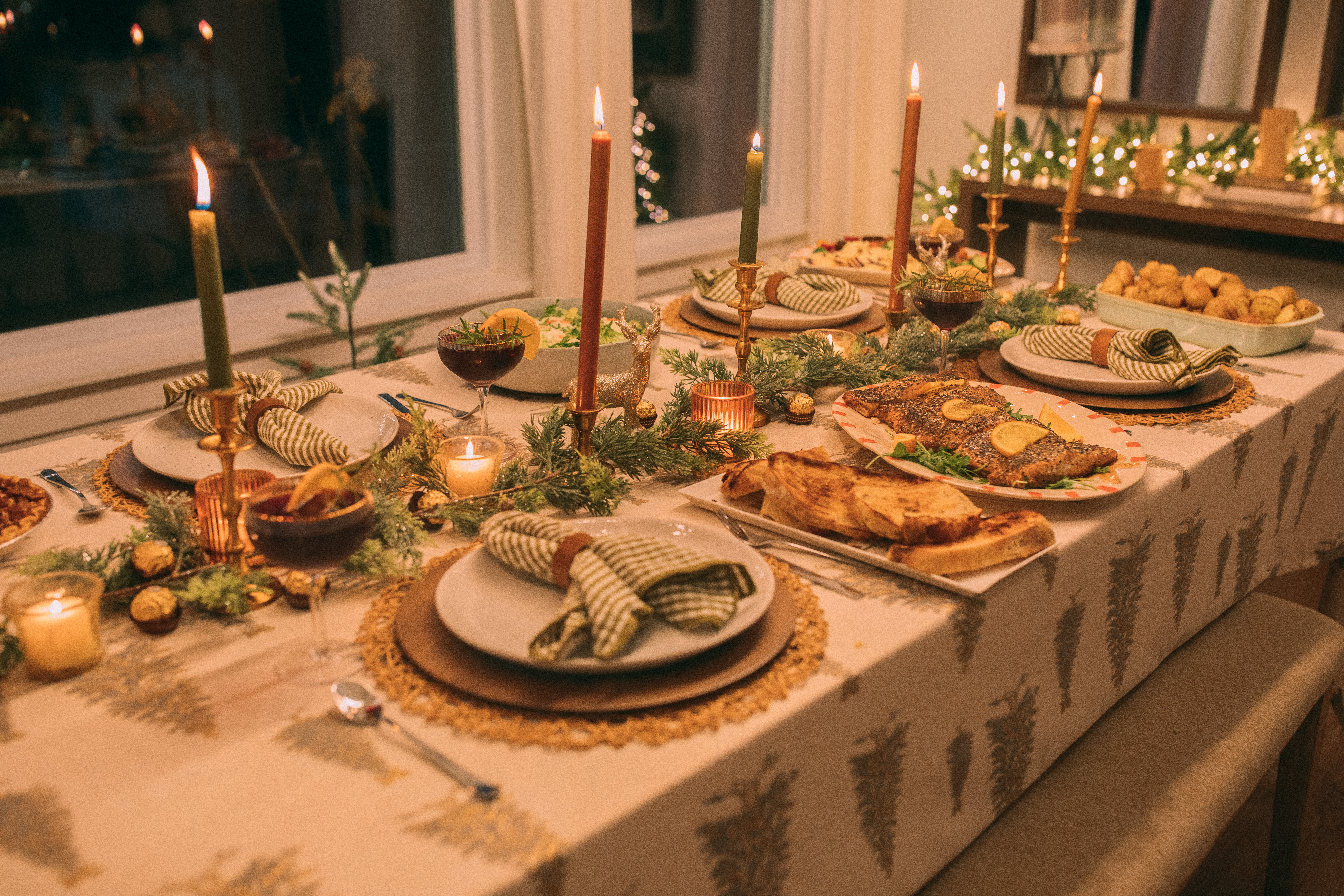 christmas recap, christmas morning, christmas blog, christmas decor, stockings, presents, toddler, dinner, table setting, home, lifestyle, blogging, motherhood, matching family pajamas, menu, holiday dinner, holiday celebrations, christmas day, pecan brownie pie, lottery pong, toddler gifts, cozy fireplace, cookies for santa, recap