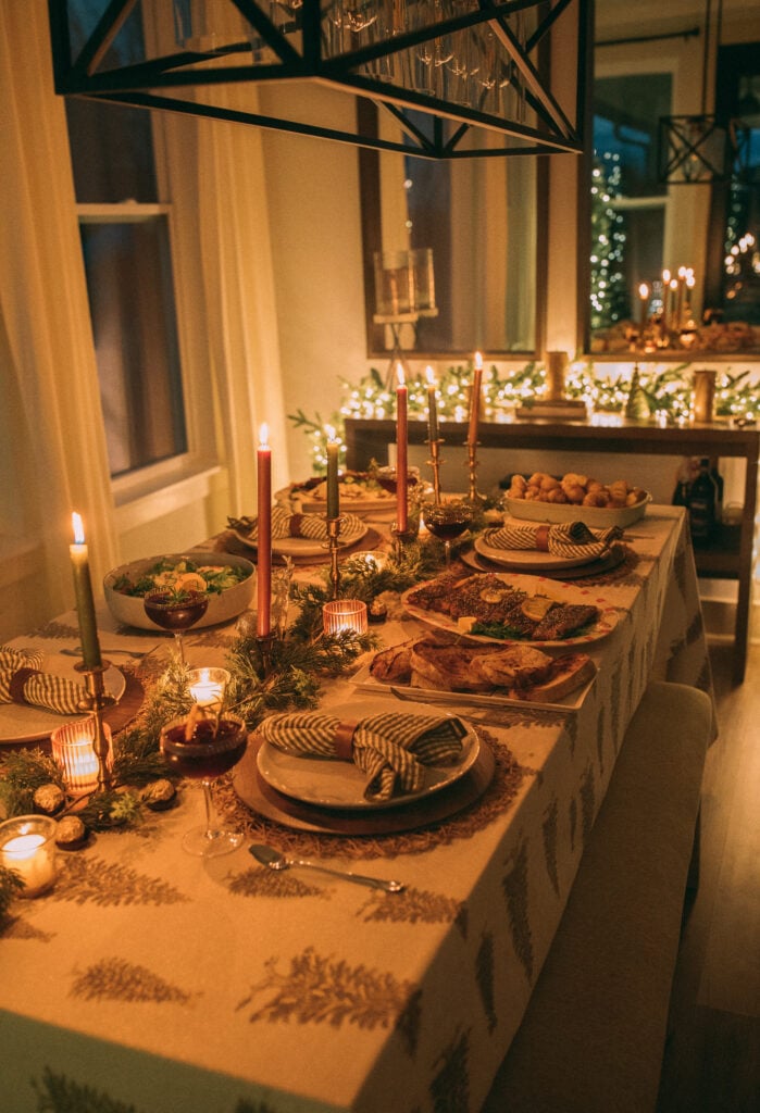 christmas recap, christmas morning, christmas blog, christmas decor, stockings, presents, toddler, dinner, table setting, home, lifestyle, blogging, motherhood, matching family pajamas, menu, holiday dinner, holiday celebrations, christmas day, pecan brownie pie, lottery pong, toddler gifts, cozy fireplace, cookies for santa, recap