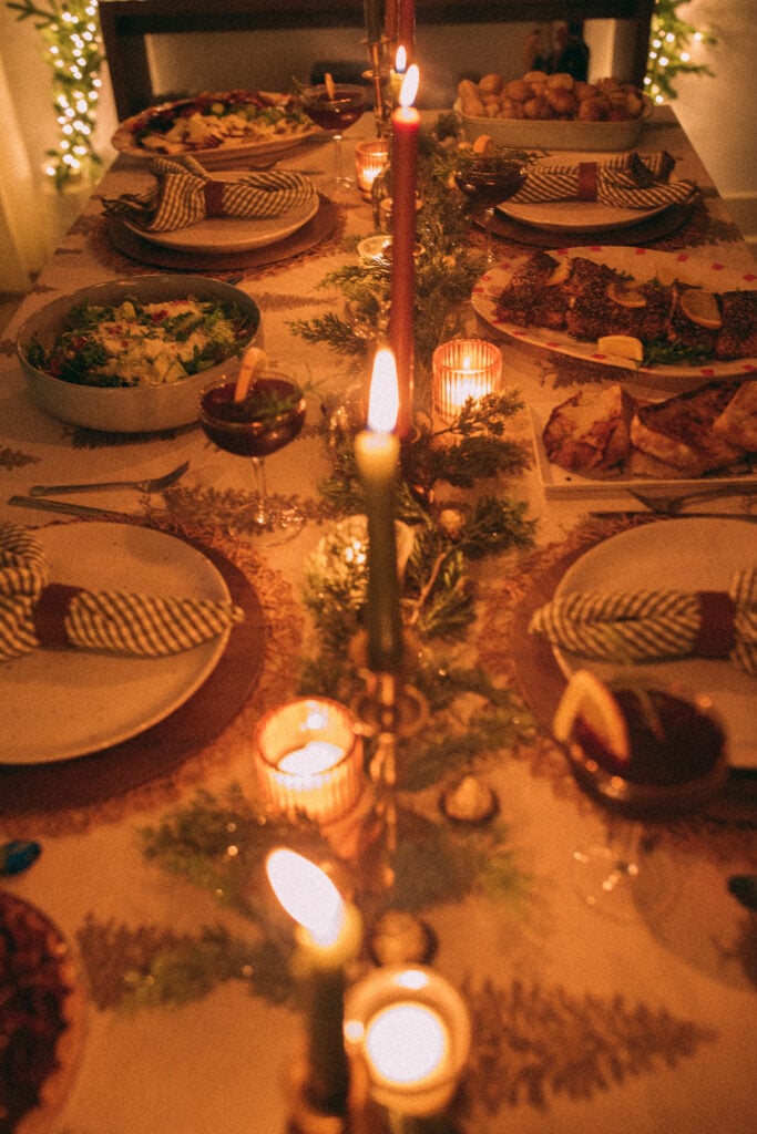 christmas recap, christmas morning, christmas blog, christmas decor, stockings, presents, toddler, dinner, table setting, home, lifestyle, blogging, motherhood, matching family pajamas, menu, holiday dinner, holiday celebrations, christmas day, pecan brownie pie, lottery pong, toddler gifts, cozy fireplace, cookies for santa, recap