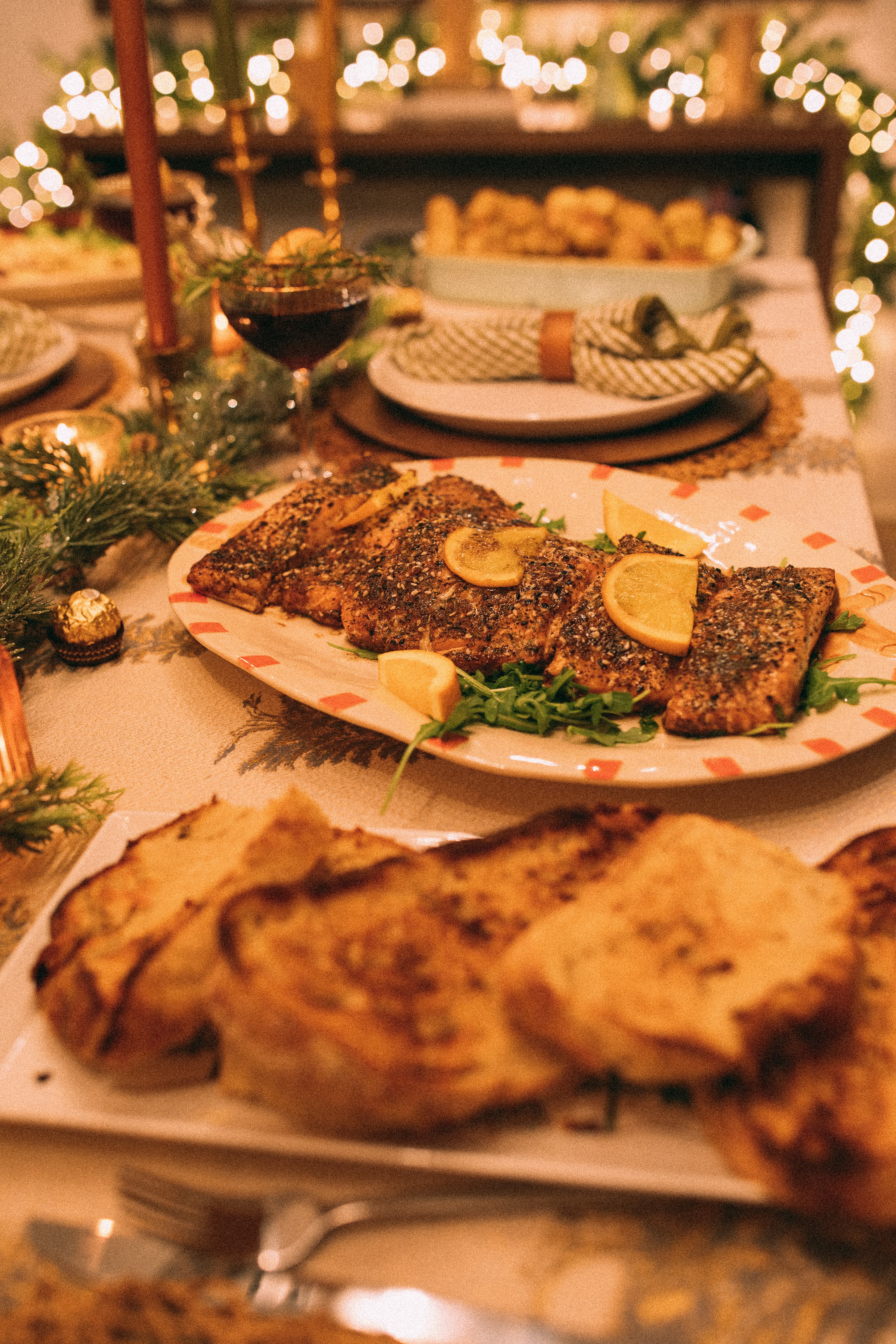 christmas recap, christmas morning, christmas blog, christmas decor, stockings, presents, toddler, dinner, table setting, home, lifestyle, blogging, motherhood, matching family pajamas, menu, holiday dinner, holiday celebrations, christmas day, pecan brownie pie, lottery pong, toddler gifts, cozy fireplace, cookies for santa, recap