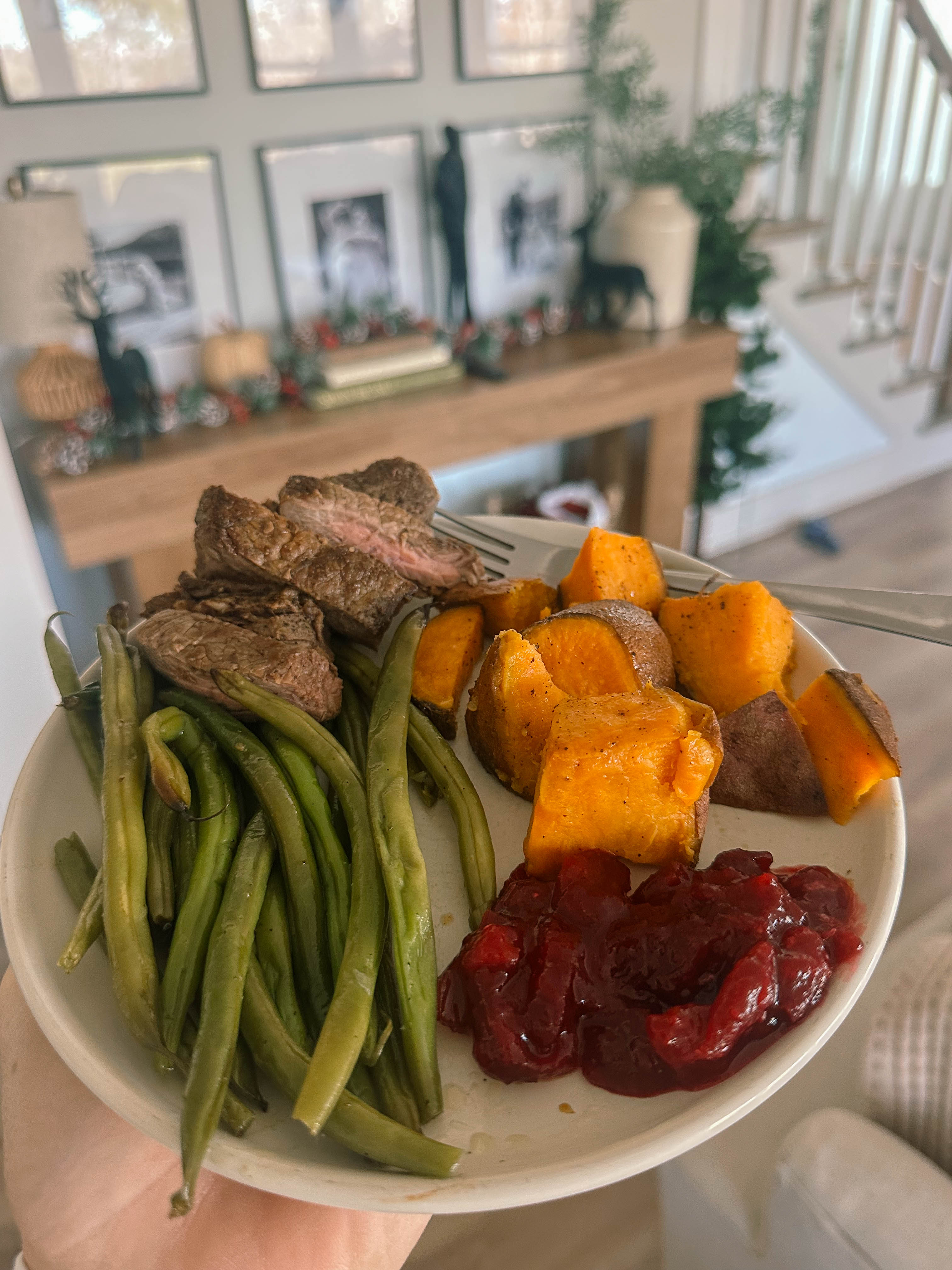 meal prep, pregnancy, motherhood blog, lifestyle blog, charlotte, fort mill, south carolina, steak, cooking healthy, toddler mom, dinner, green beans, steak in dutch oven, sweet potatoes, costco haul, sourdough bread
