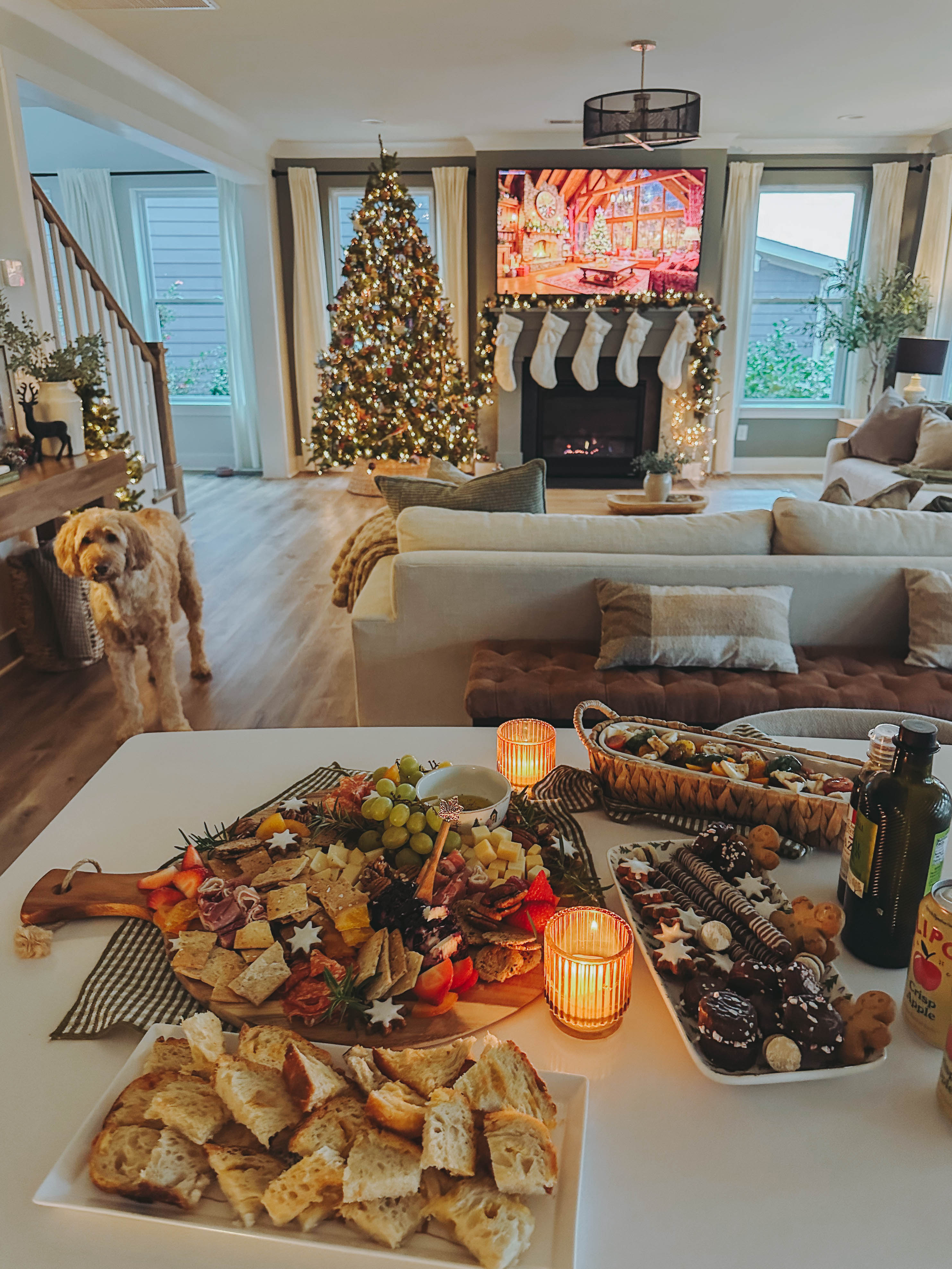 meal prep, pregnancy, motherhood blog, lifestyle blog, charlotte, fort mill, south carolina, steak, cooking healthy, toddler mom, dinner, green beans, steak in dutch oven, sweet potatoes, costco haul, sourdough, charcuterie, easy board, winter board, christmas, caprese, sourdough bread, cheeseboard, hosting