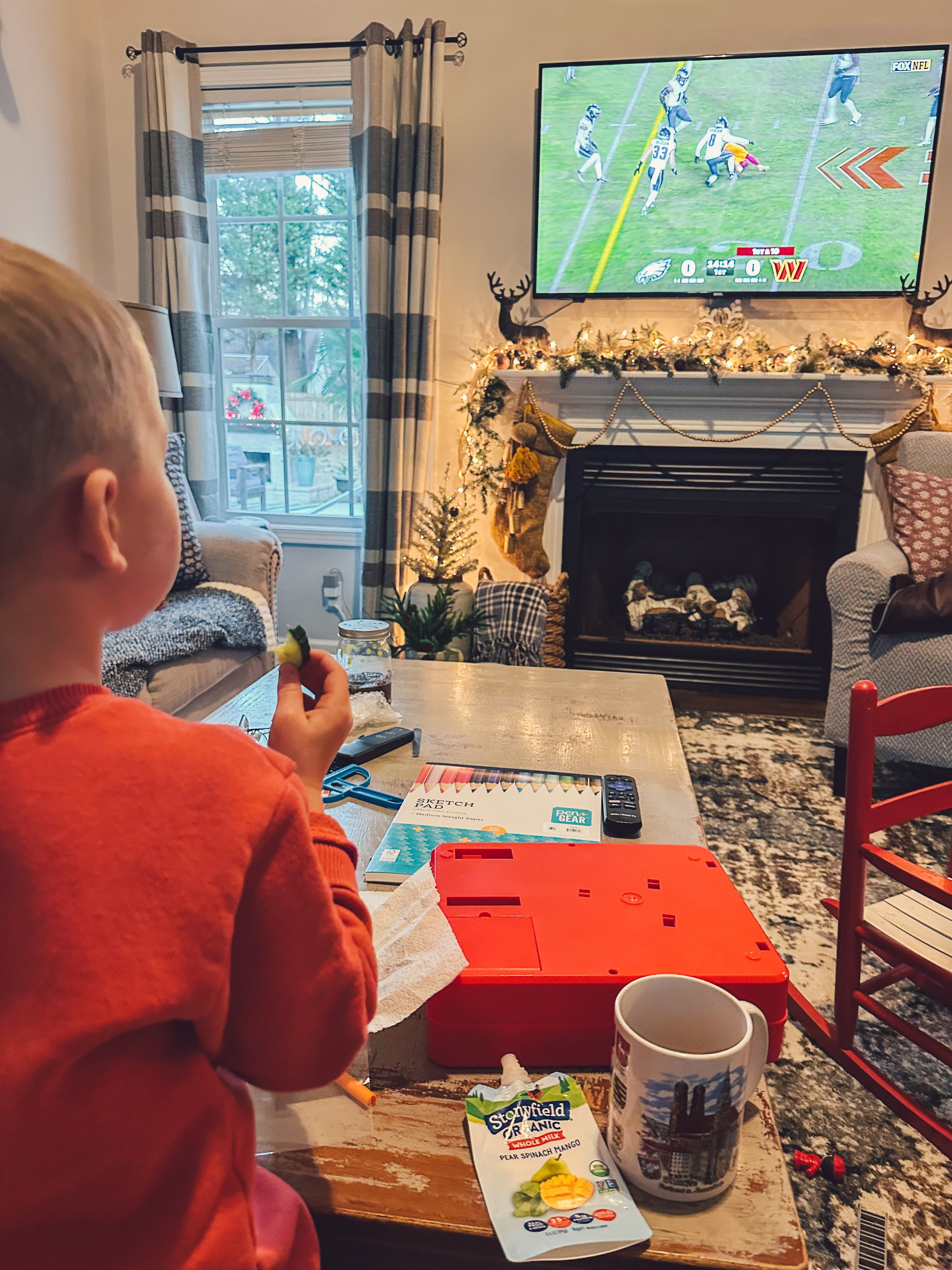 christmas recap, christmas morning, christmas blog, christmas decor, stockings, presents, toddler, dinner, table setting, home, lifestyle, blogging, motherhood, matching family pajamas, menu, holiday dinner, holiday celebrations, christmas day, pecan brownie pie, lottery pong, toddler gifts, cozy fireplace, cookies for santa, recap