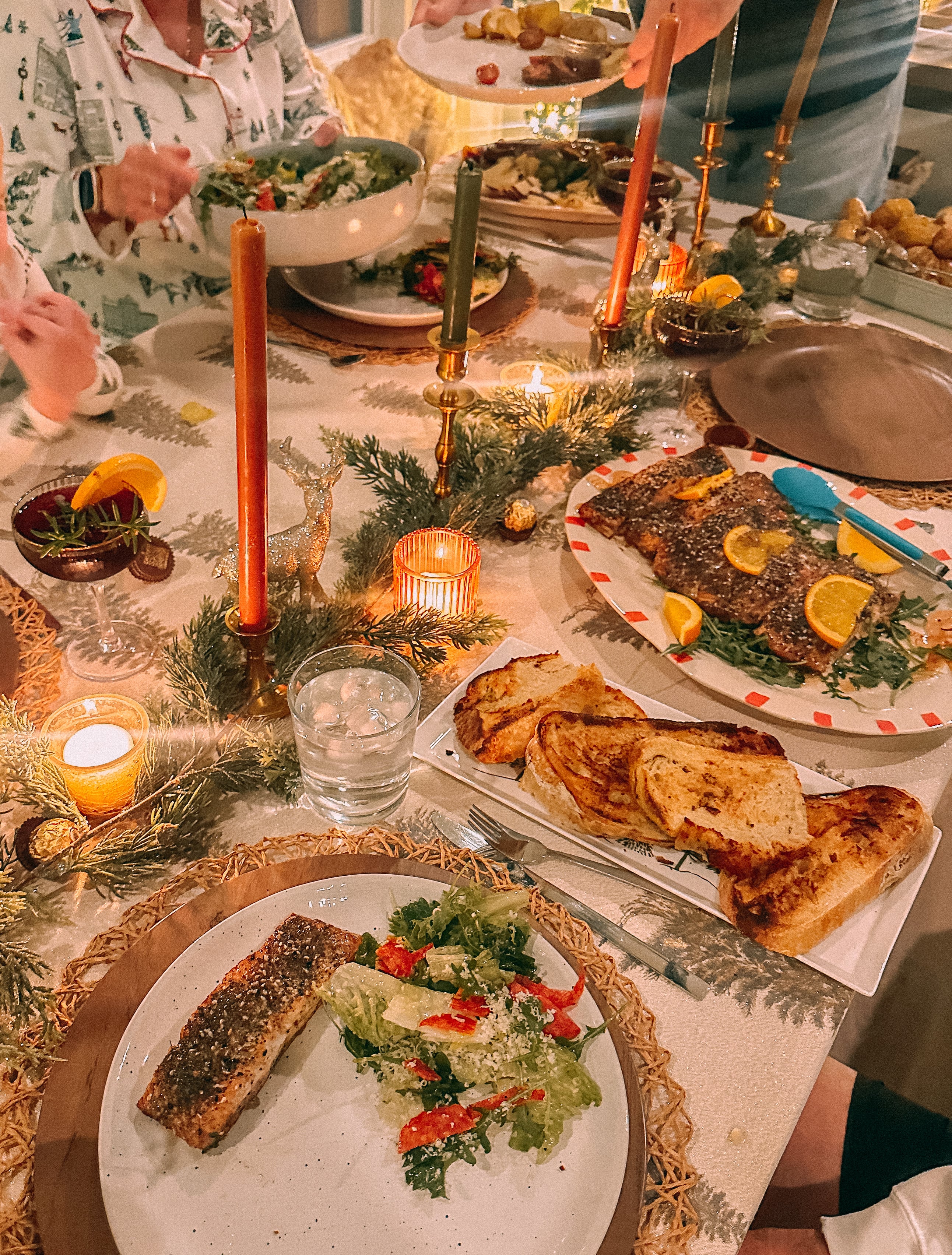 christmas recap, christmas morning, christmas blog, christmas decor, stockings, presents, toddler, dinner, table setting, home, lifestyle, blogging, motherhood, matching family pajamas, menu, holiday dinner, holiday celebrations, christmas day, pecan brownie pie, lottery pong, toddler gifts, cozy fireplace, cookies for santa, recap