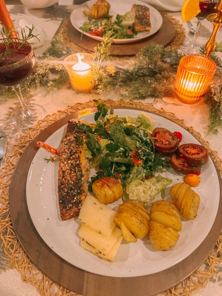 christmas recap, christmas morning, christmas blog, christmas decor, stockings, presents, toddler, dinner, table setting, home, lifestyle, blogging, motherhood, matching family pajamas, menu, holiday dinner, holiday celebrations, christmas day, pecan brownie pie, lottery pong, toddler gifts, cozy fireplace, cookies for santa, recap