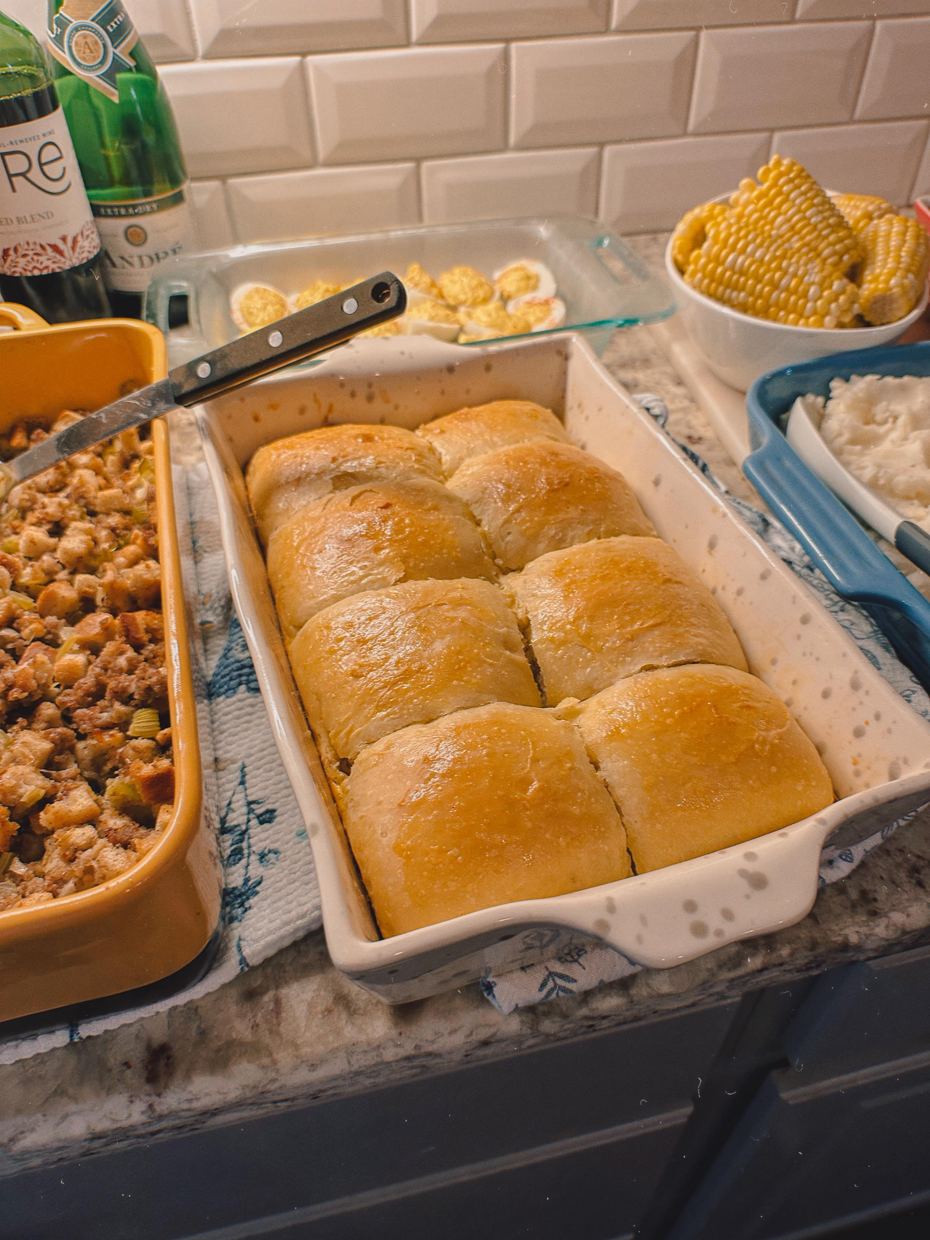 bush n vine, thanksgiving, fall, farms, november, thanksgiving with family, kids, fort mill sc, charlotte, weekly recap blog, mom blog, motherhood, lifestyle blogger, ilios, baking, cheesecake, pregnancy, cranberry sauce, sourdough rolls, turkey, ham, stuffing, green beans, fre wine