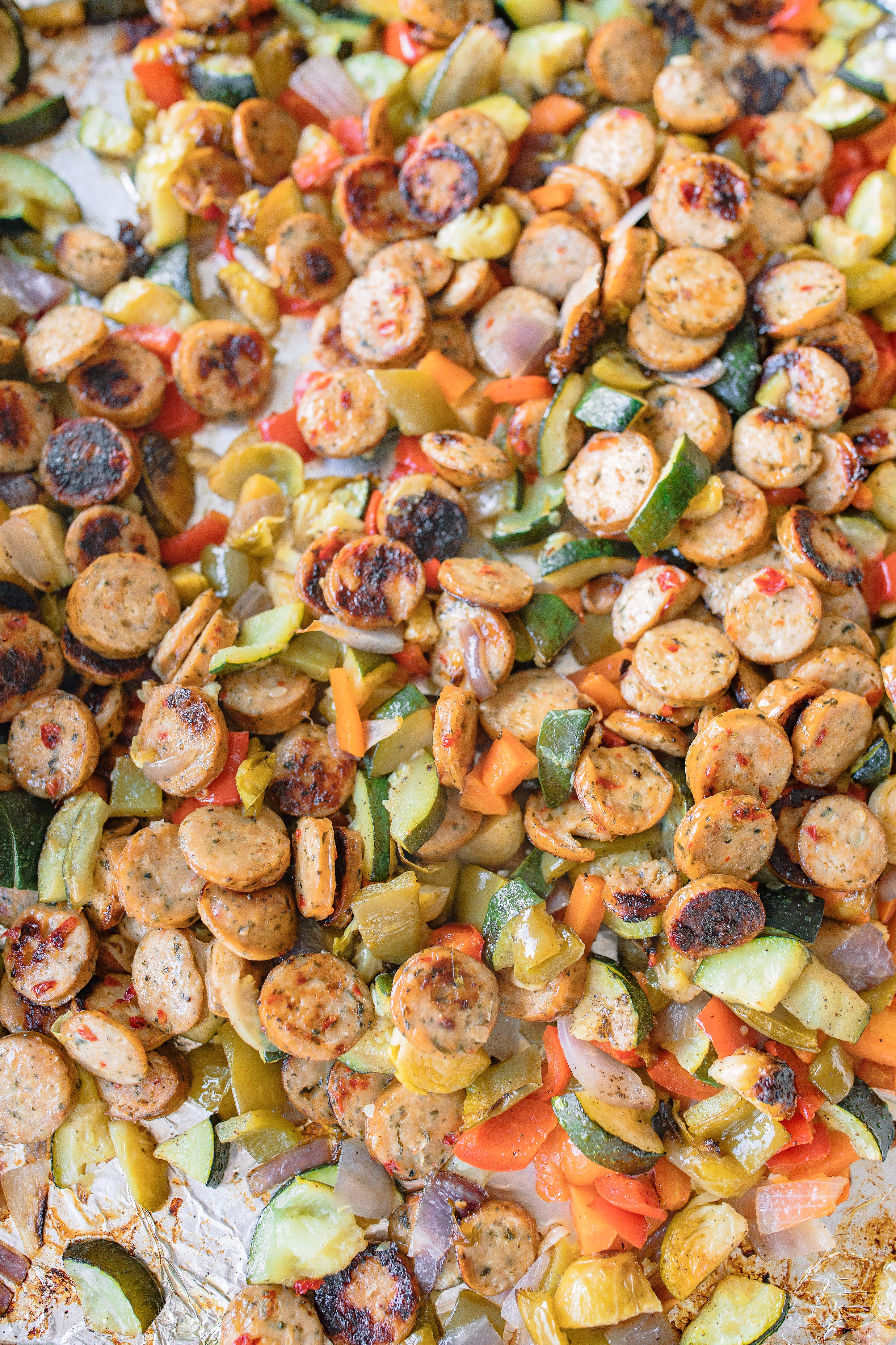 healthy recipes, healthy meal plan, vegetable, roasted veggie pasta, chicken sausage, red pepper, easy recipe, family meals, healthy eating, week night simple, lifestyle, healthy meals, high protein, high fiber, easy recipe for families, sheet pan, pasta, dinner, lunch, meal prep, eat better, healthy lifestyle, diet, plan ahead, chicken sausage