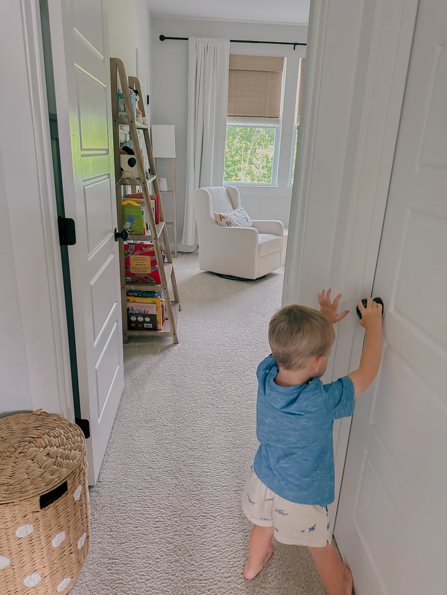 housecleaning, house clean, tidy up, lifestyle, motherhood, simple, toddler mom, cleaning tips, organized space, toy rotation We blow up the bounce house, visit the library and read in the park, find new playgrounds, hit the neighborhood pool, go for walks, run through sprinklers, kick a soccer ball, paint on a blanket in the yard, or just sit on the porch with crayons. It’s good for the soul and the house. If you’re buying toys, prioritize outdoor things: chalk, bubbles, sandboxes, mini gardening tools. Also, I keep a basket of towels by the door for drying off wet toddlers (and muddy dogs) on those messy days. I also save my errand running for when I’m with him. I don’t use my time alone to do it (unless I’m clothes shopping.) But he loves outings and it’s a good way to get out of the house and away from making messes.