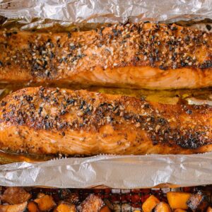 salmon, easy dinner, healthy recipe, go-to salmon filets, high protein, food, air fried, orange, soy sauce, fish, pescatarian recipes, gluten free