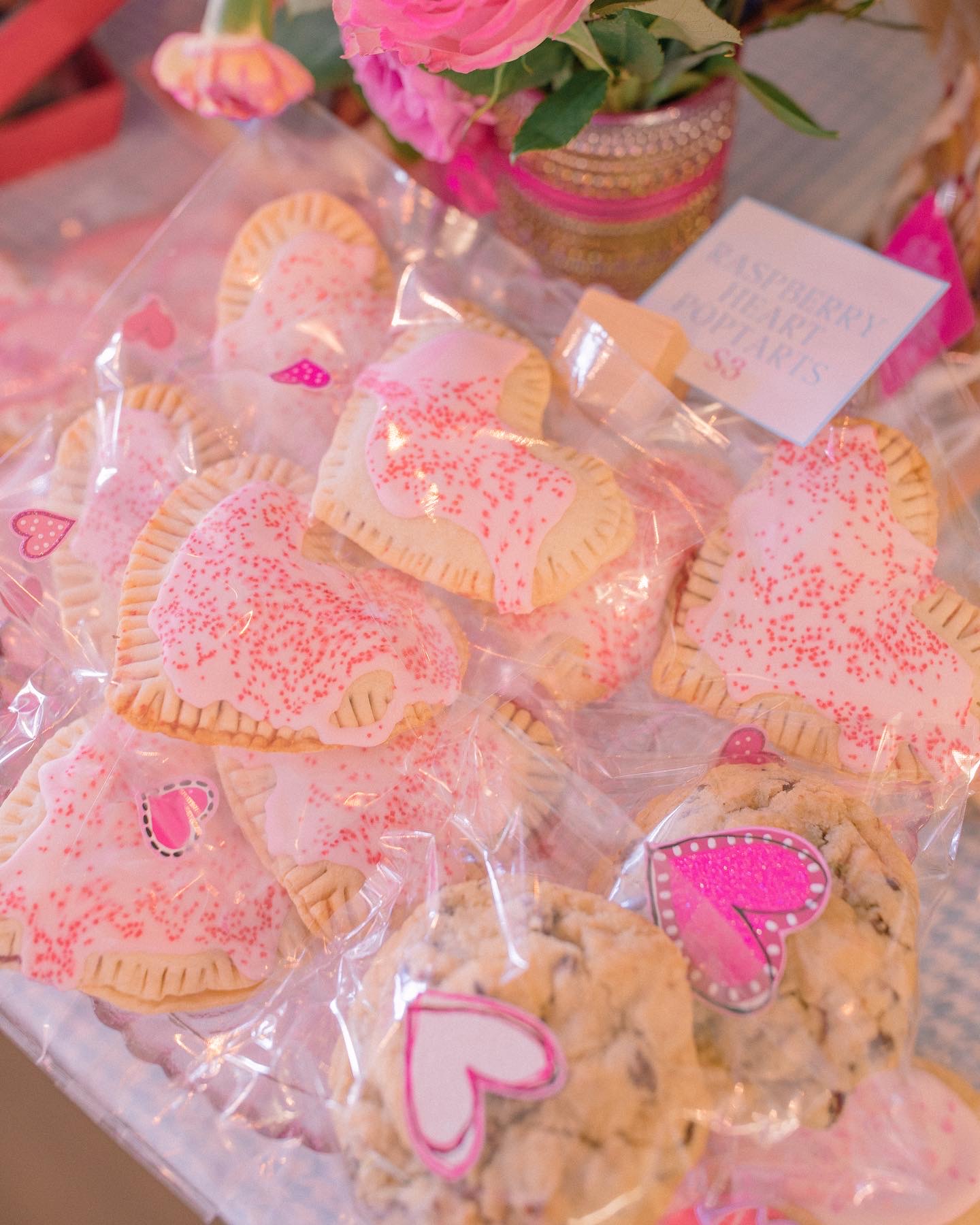 heart poptarts, cherry poptarts, brown sugar poptarts, cute poptart dessert, easy diy poptarts, valentines day, pastries, cherry almond poptarts, cute gift ideas, bakery box, recipe, easy dessert, frosted poptarts