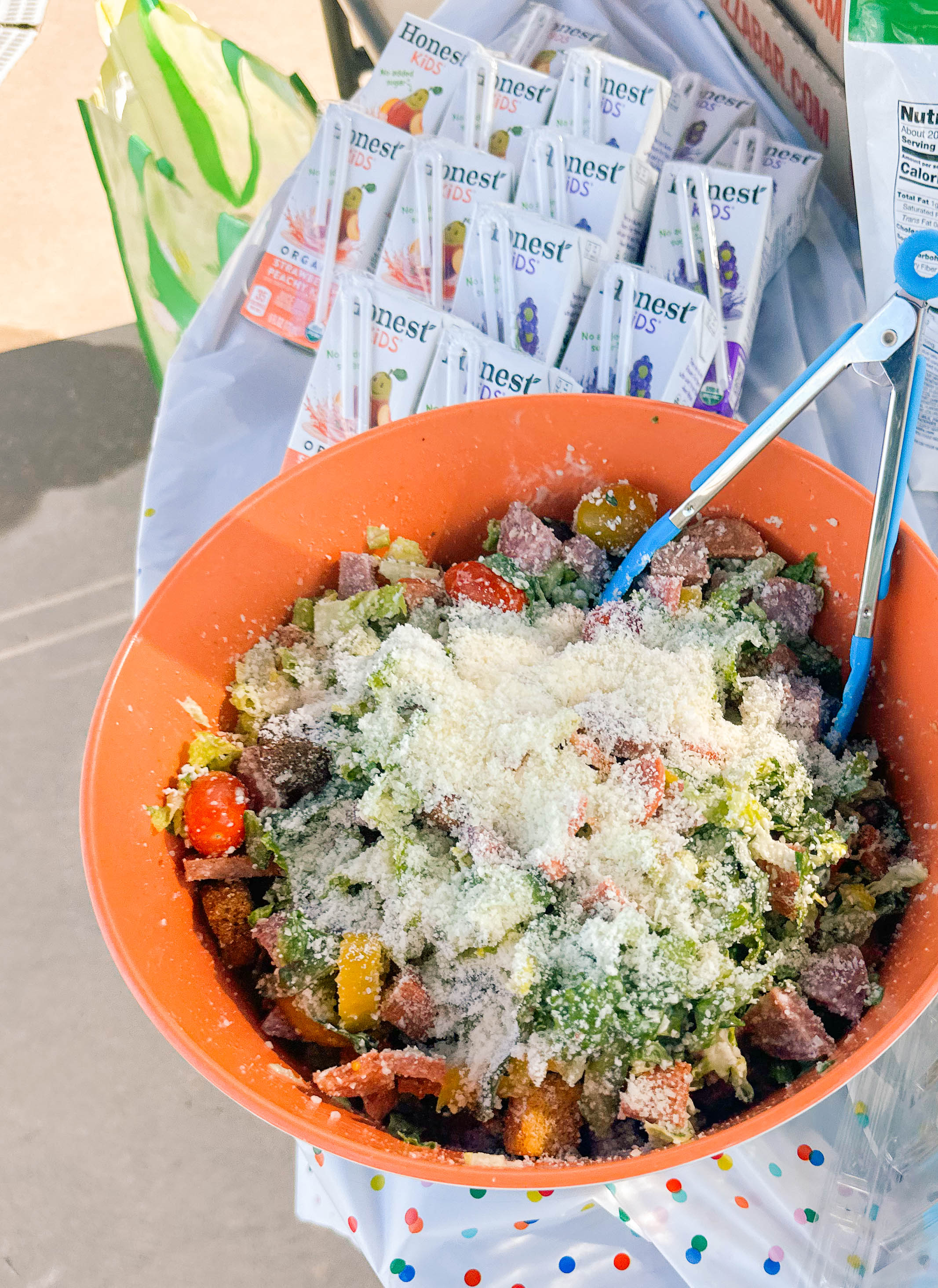 italian caesar antipasto salad, salami, pepperoni, banana peppers, romaine, fresh parmesan, party, salad, fresh, healthy, easy recipe, salad that goes with pizza, gluten free, easy dinner