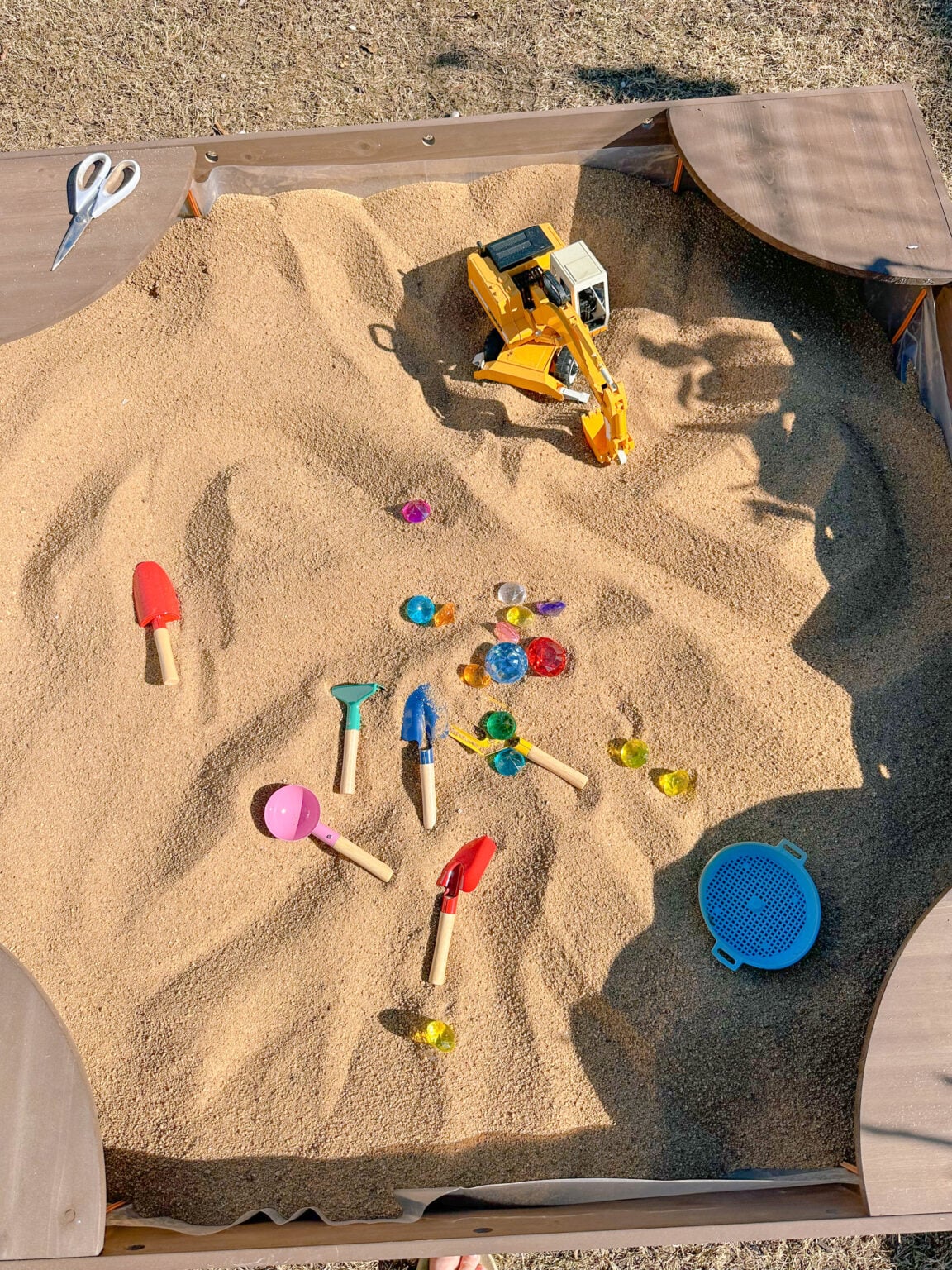 sandbox for kids, backyard fun, summer fun, outside play, toddler, best purchase, amazon, lifestyle blogger, mom life, boy mom, digging, sandbox toys, best sandbox, play sand, summer fun