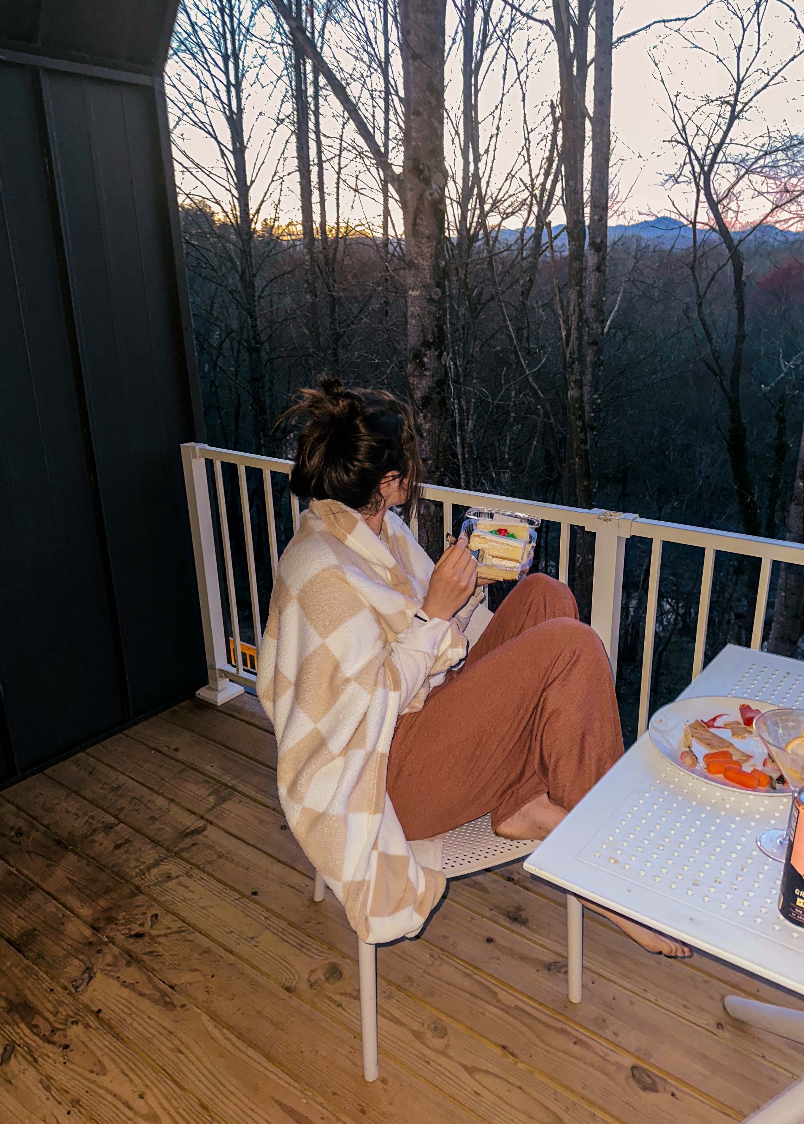 hendersonville, skylarana, mountains, getaway, best friend getaway, close to charlotte, spring trip, tulips, mountains, charcuterie, cake, pool, mountain cabin with pool, charlotte nc, mini trip