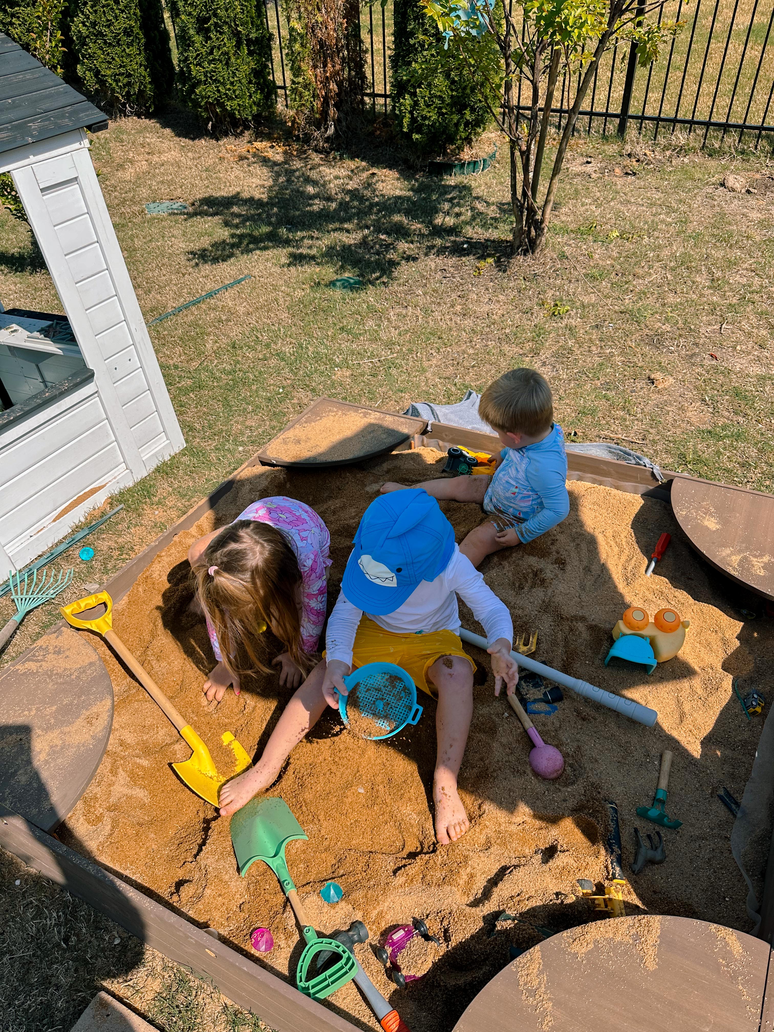 sandbox for kids, backyard fun, summer fun, outside play, toddler, best purchase, amazon, lifestyle blogger, mom life, boy mom, digging, sandbox toys, best sandbox, play sand, summer fun