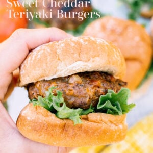 teriyaki burger, grilled teriyaki burger, sweet teriyaki burger, teriyaki cheeseburger, easy grilled burger recipe, homemade teriyaki burger, sweet and savory burger, grilled cheddar burger, juicy grilled burgers, summer grilling recipes, backyard BBQ burger recipe, teriyaki burger with cheddar cheese, soy sauce burger recipe, brown sugar burger recipe, grilled beef and turkey burgers
