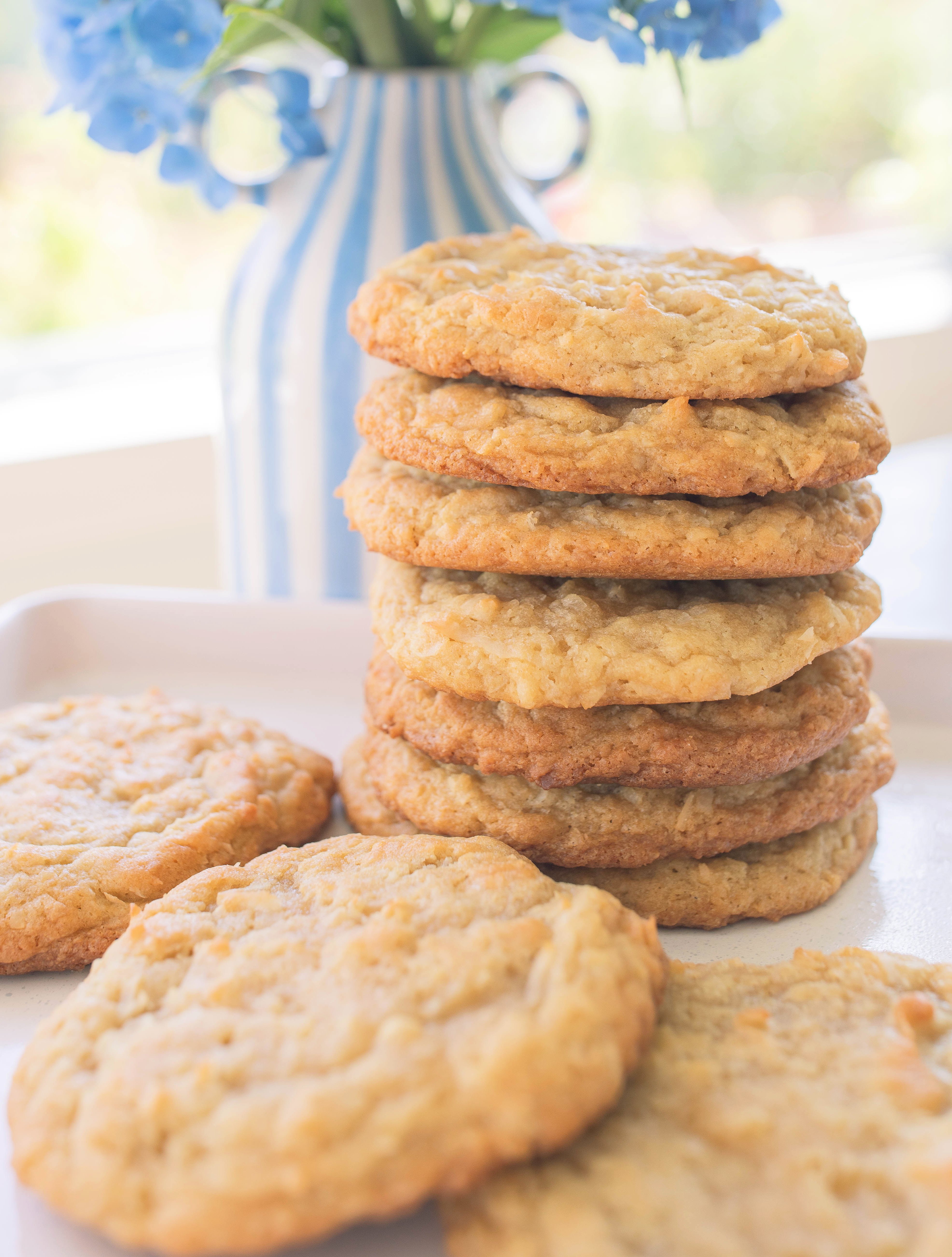 coconut cookies, toasted coconut, dessert, cookies, coconut lovers, chewy coconut, baking, recipe, dessert