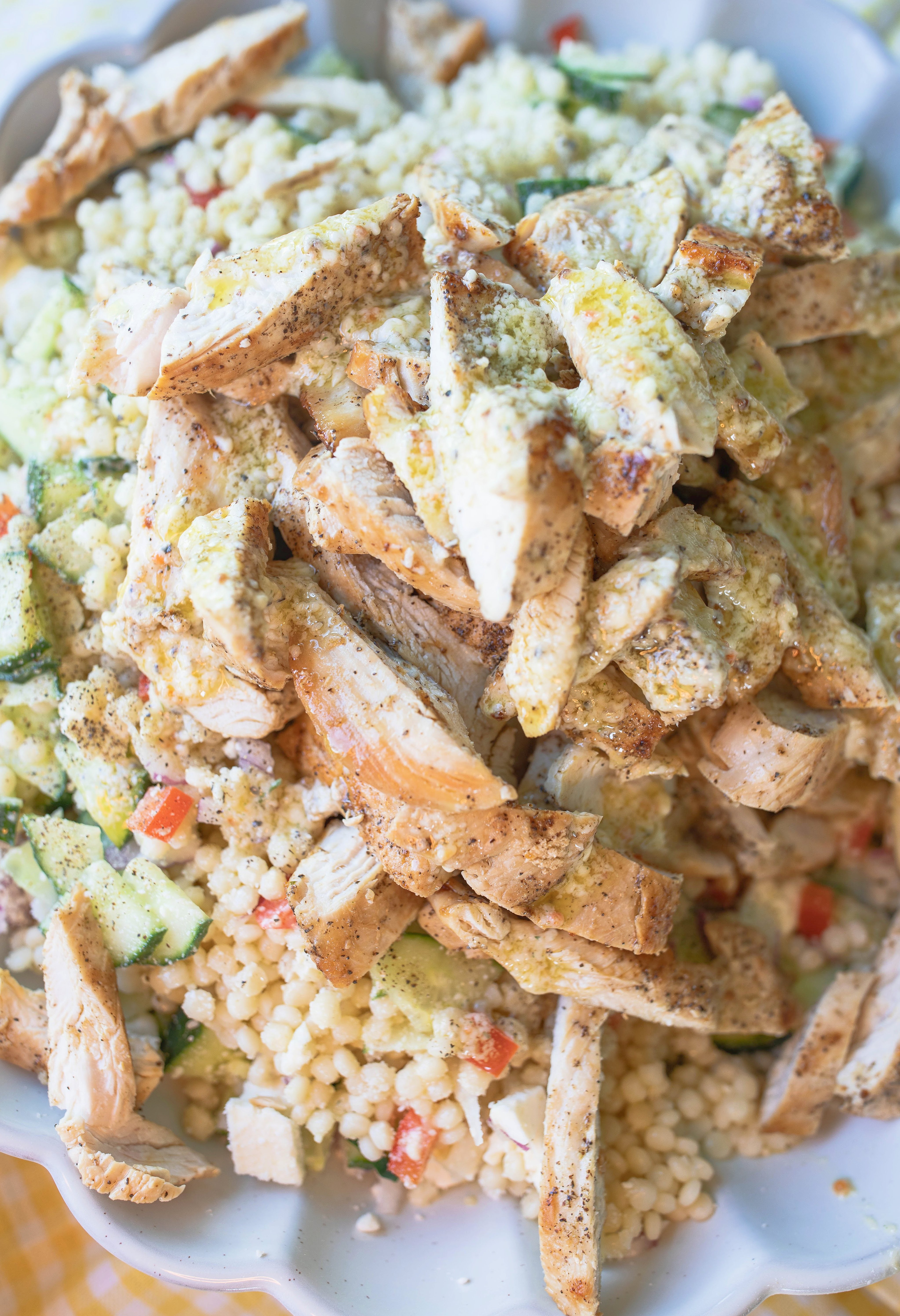 couscous, pasta salad, feta, dinner, chicken, family dinner, healthy, chicken, protein, meal prep, easy recipe, couscous recipe, pasta salad