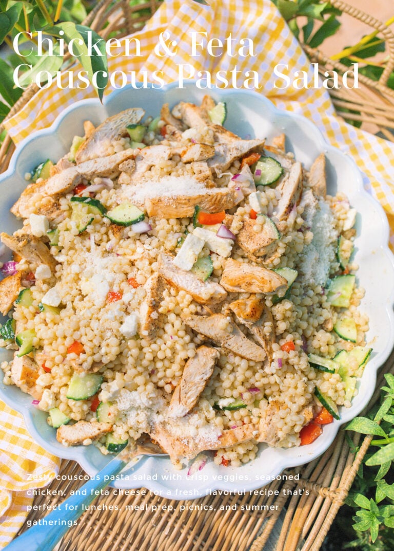 Chicken and Feta Couscous Pasta Salad