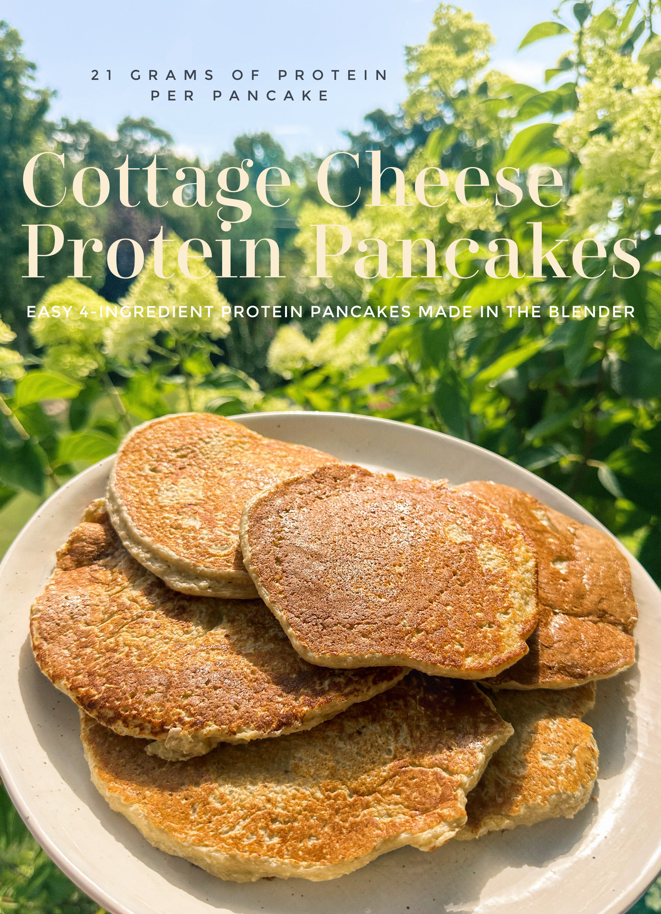cottage cheese pancakes, protein pancakes, gluten free, whey protein, eggs, no banana, cottage cheese protein oat pancakes, oatmeal pancakes, healthy breakfast, high protein, blender recipe, blender pancakes