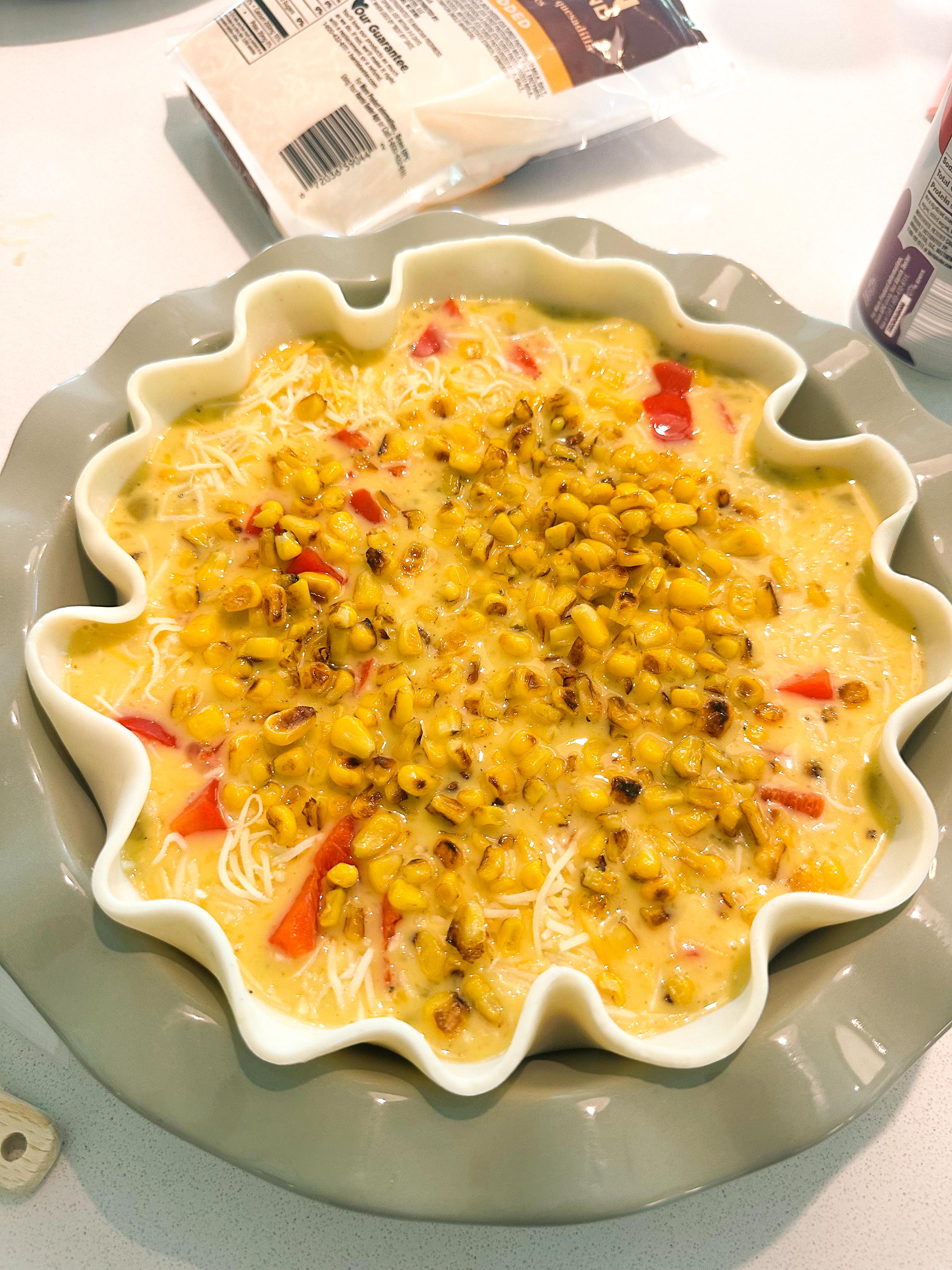 roasted corn, mexican street corn, quiche, dinner, gluten free, sweet loren, healthy recipes, cooking for kids, cheese, cojita, pie crust