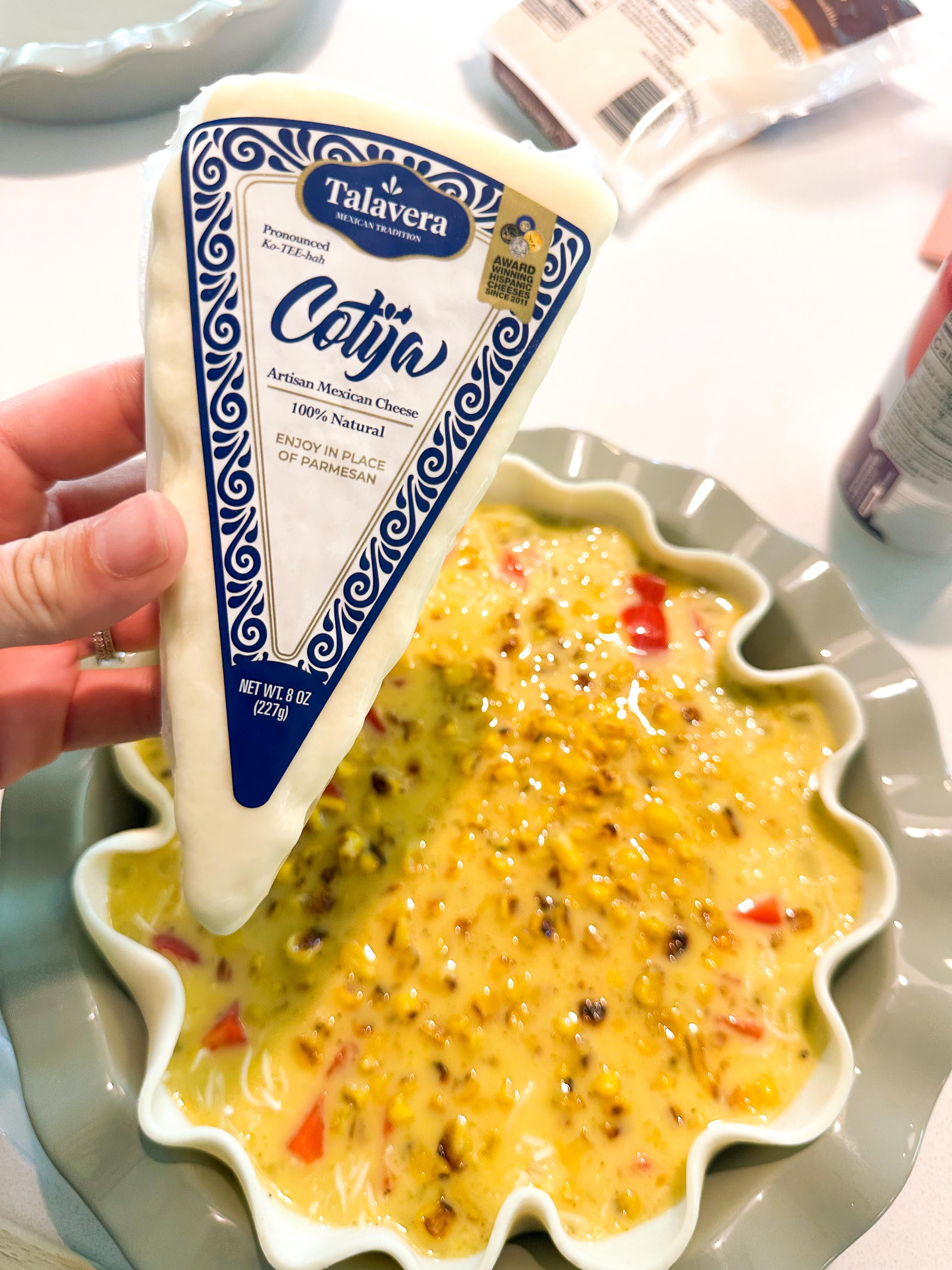 roasted corn, mexican street corn, quiche, dinner, gluten free, sweet loren, healthy recipes, cooking for kids, cheese, cojita, pie crust