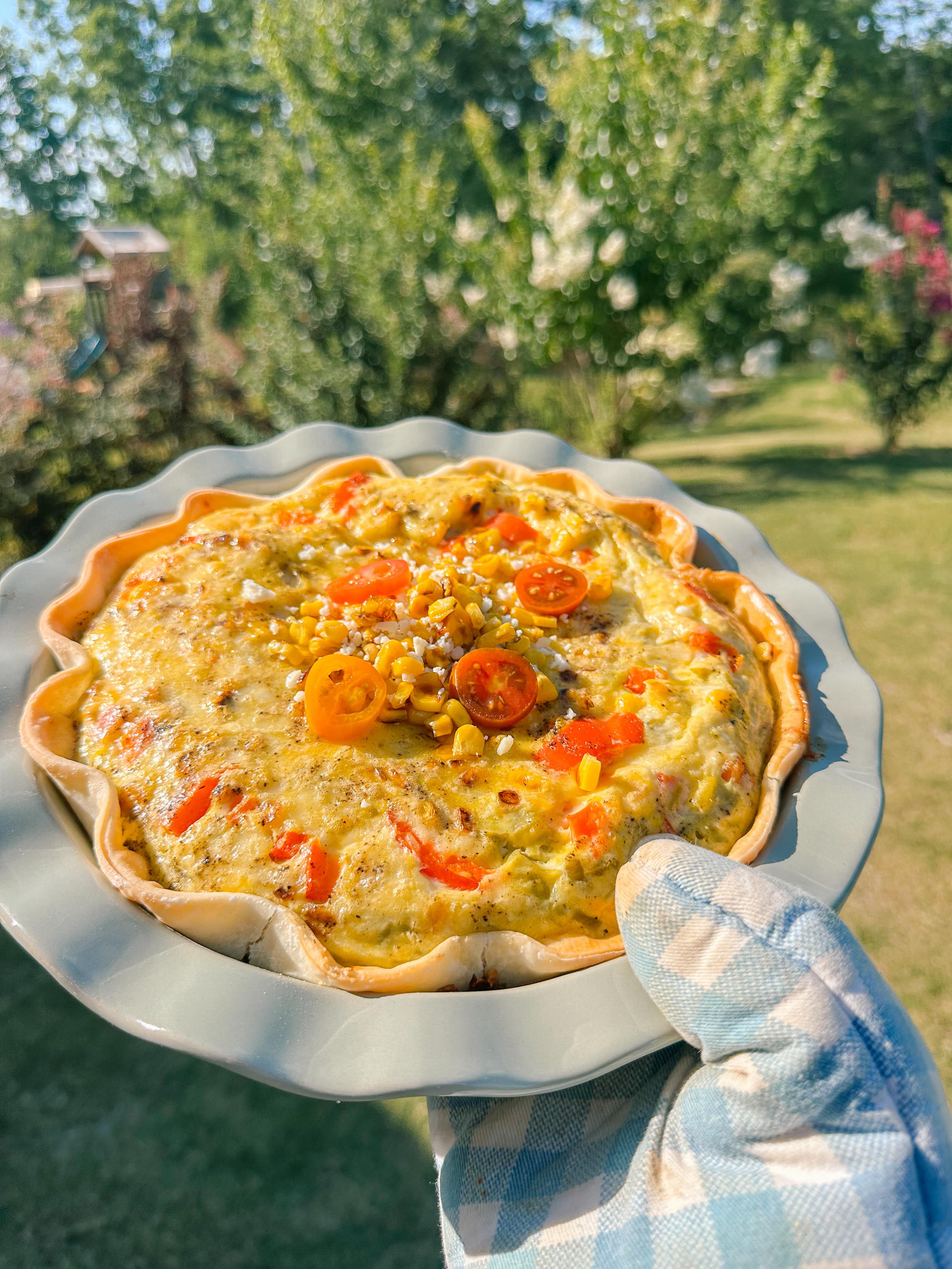 roasted corn, mexican street corn, quiche, dinner, gluten free, sweet loren, healthy recipes, cooking for kids, cheese, cojita, pie crust