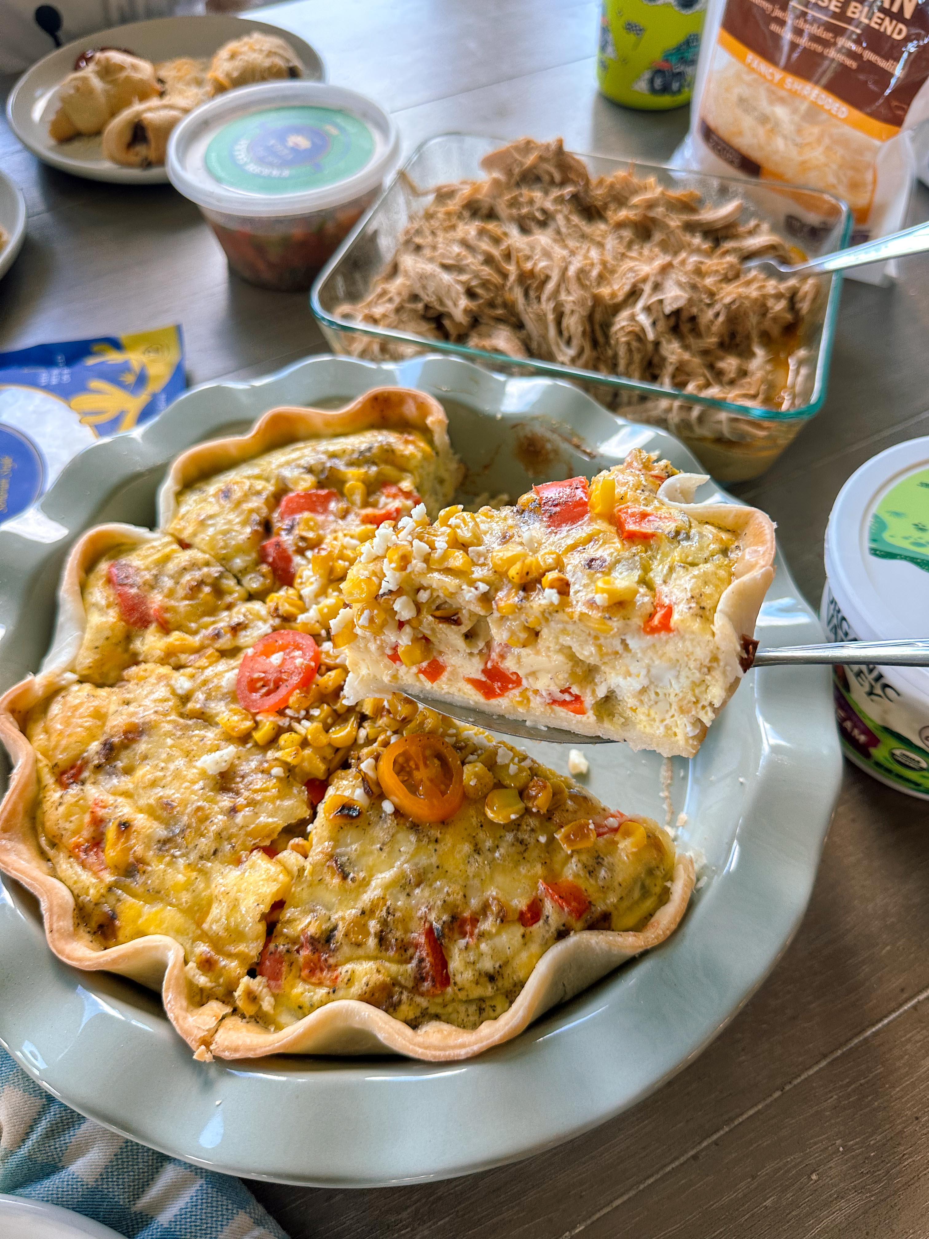 roasted corn, mexican street corn, quiche, dinner, gluten free, sweet loren, healthy recipes, cooking for kids, cheese, cojita, pie crust