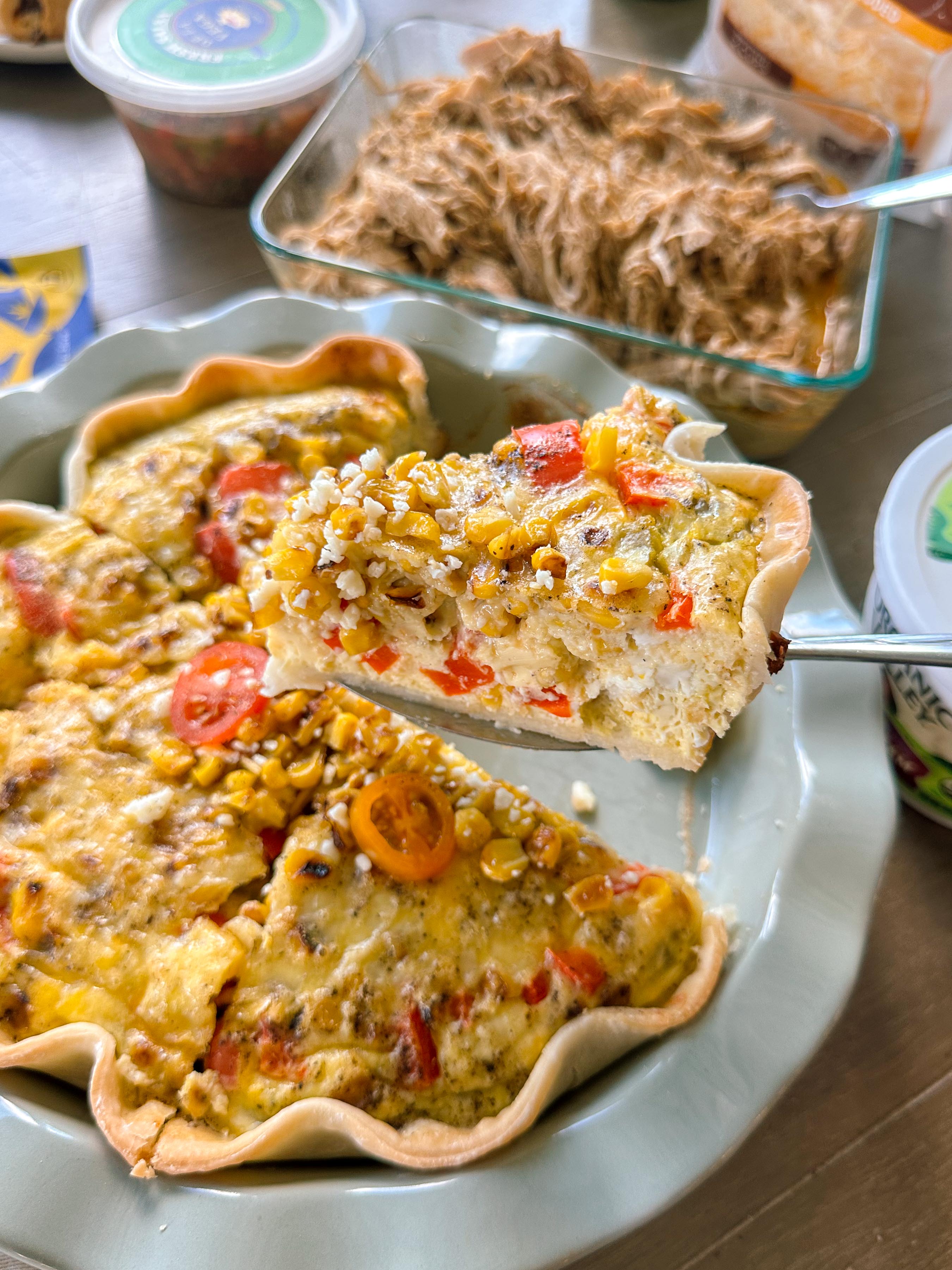 roasted corn, mexican street corn, quiche, dinner, gluten free, sweet loren, healthy recipes, cooking for kids, cheese, cojita, pie crust