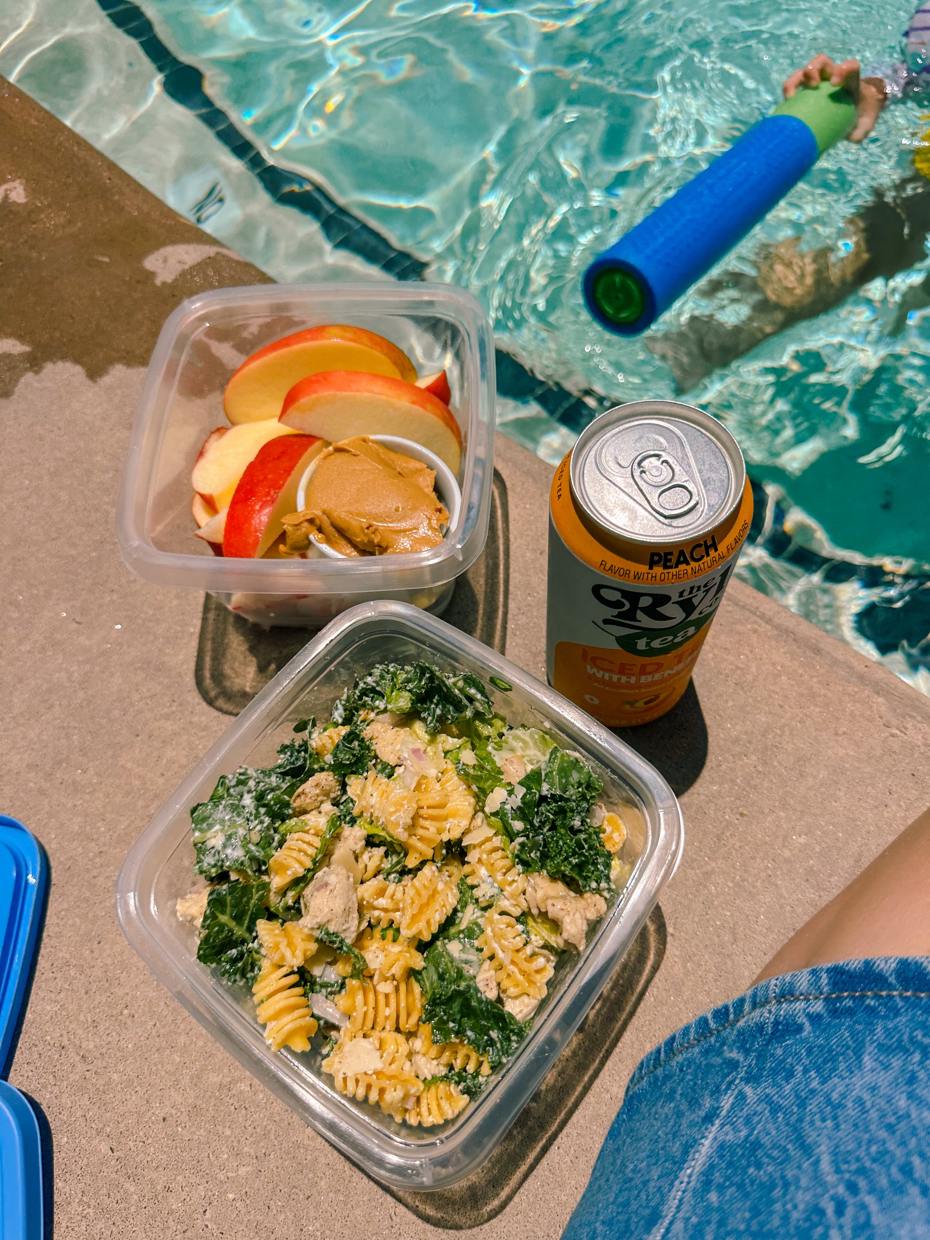 cottage cheese protein caesar pasta, protein pasta salad, cottage cheese pasta sauce, caesar cottage cheese dressing, protein pasta, brami protein pasta, chicken, healthy eating, kale, low carb, parmesan, lunch, summer, healthy food