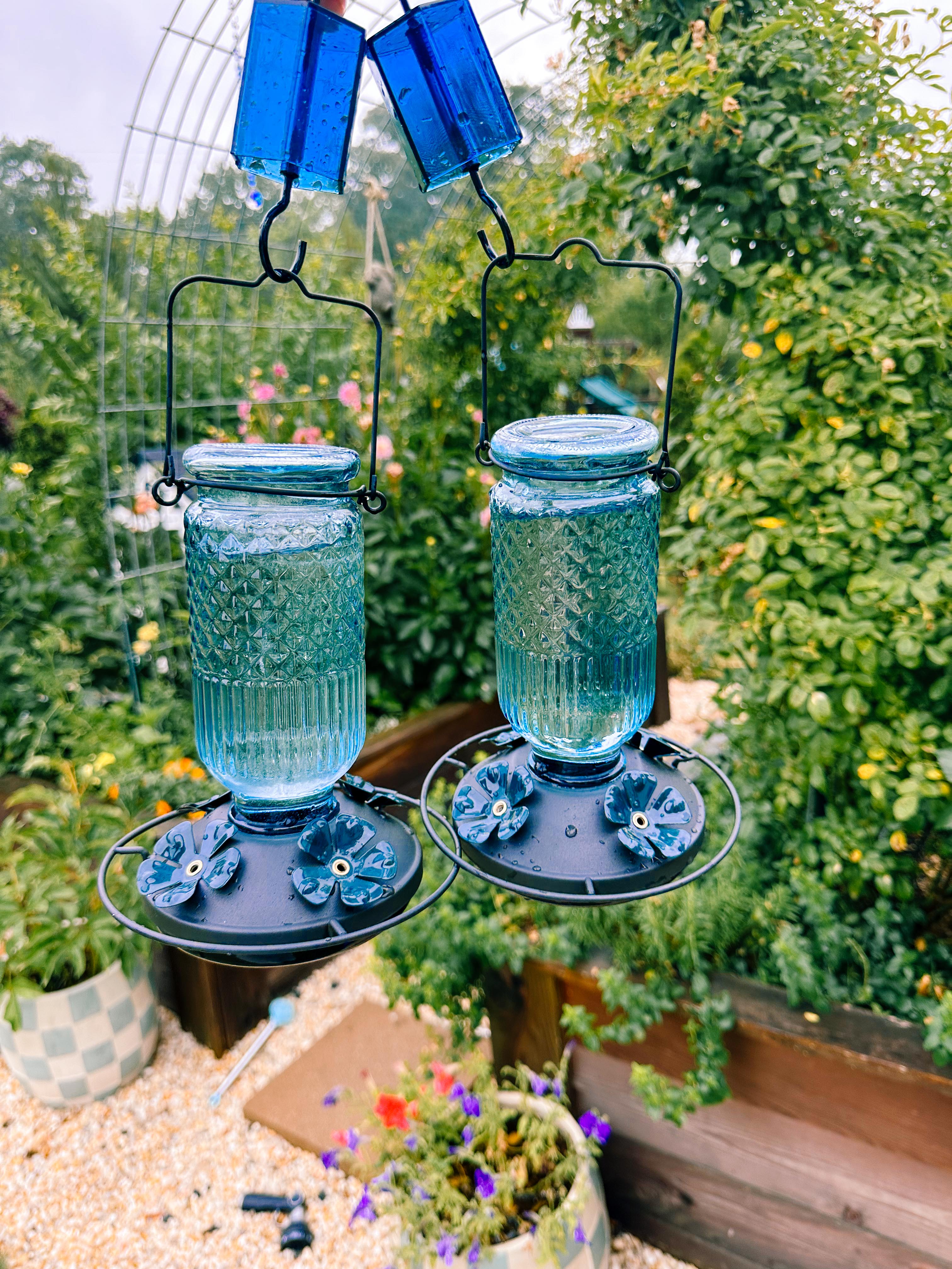 hummingbird feeders blue