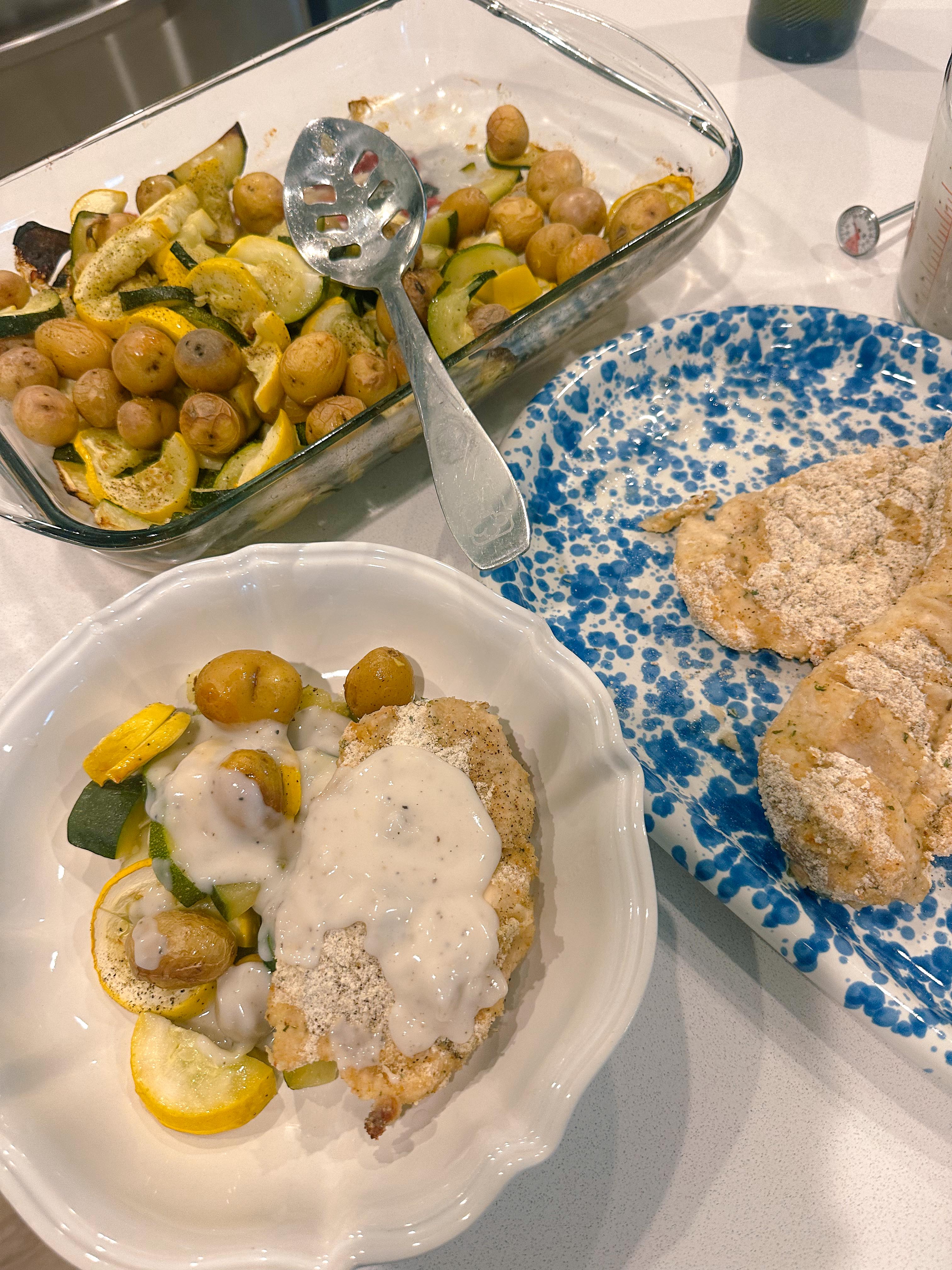 healthy fried chicken and gravy cutlets