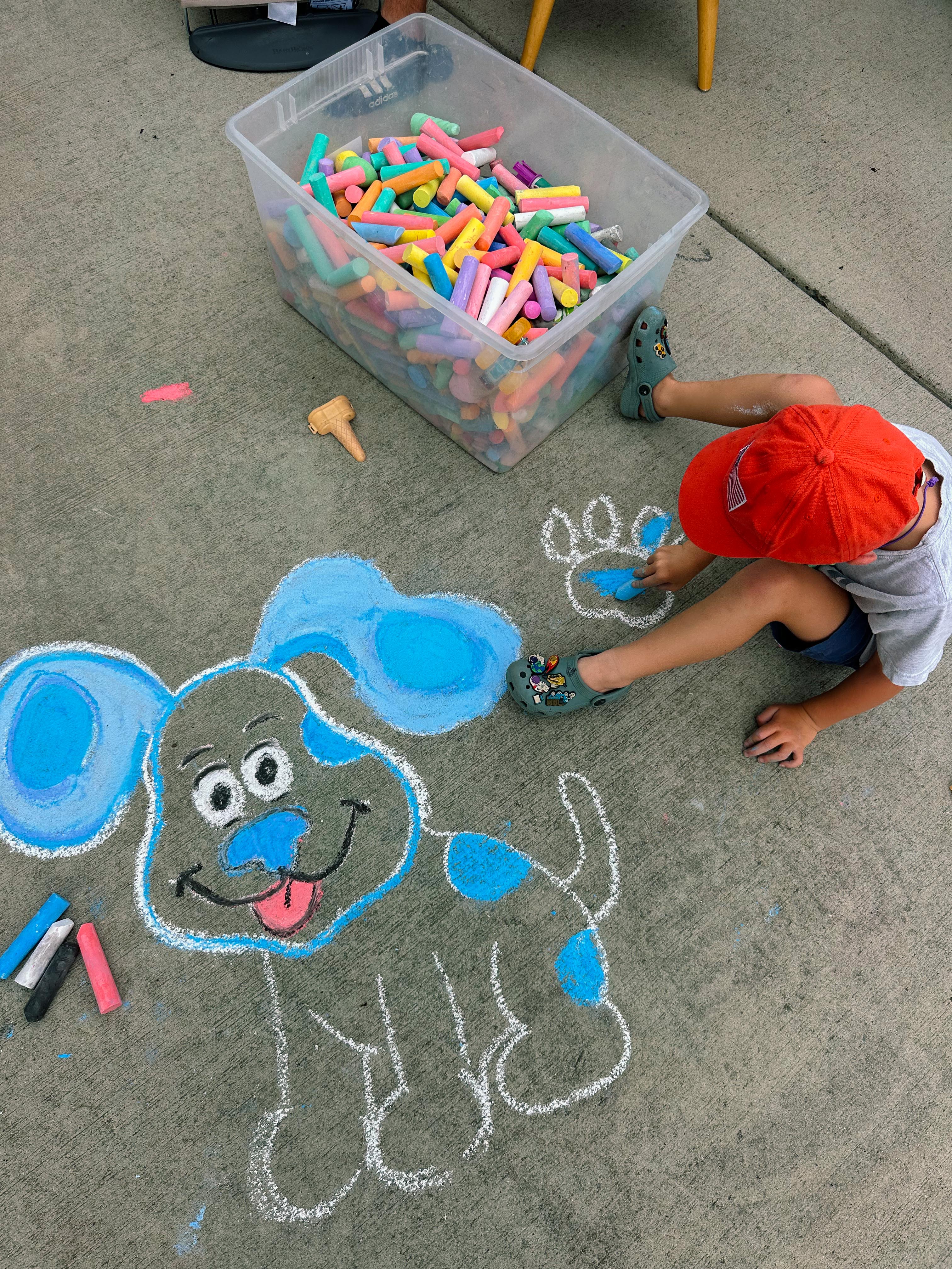blues clues chalk art