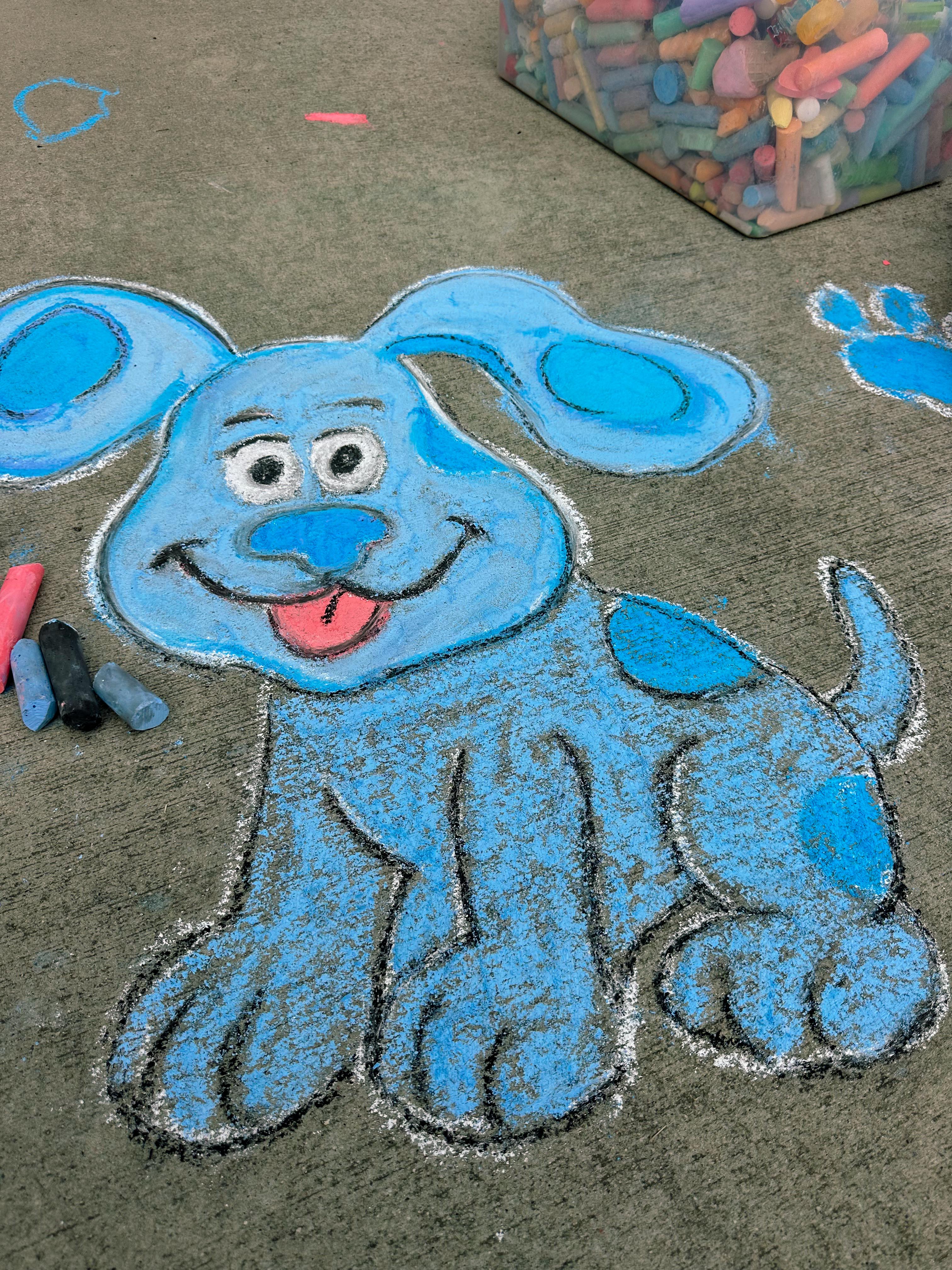 blues clues chalk art