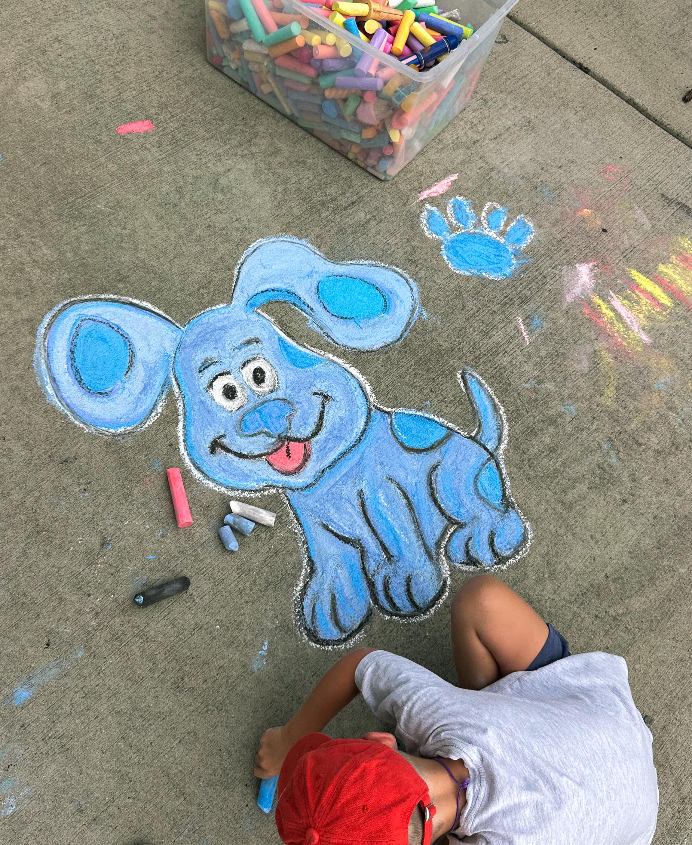 blues clues chalk art