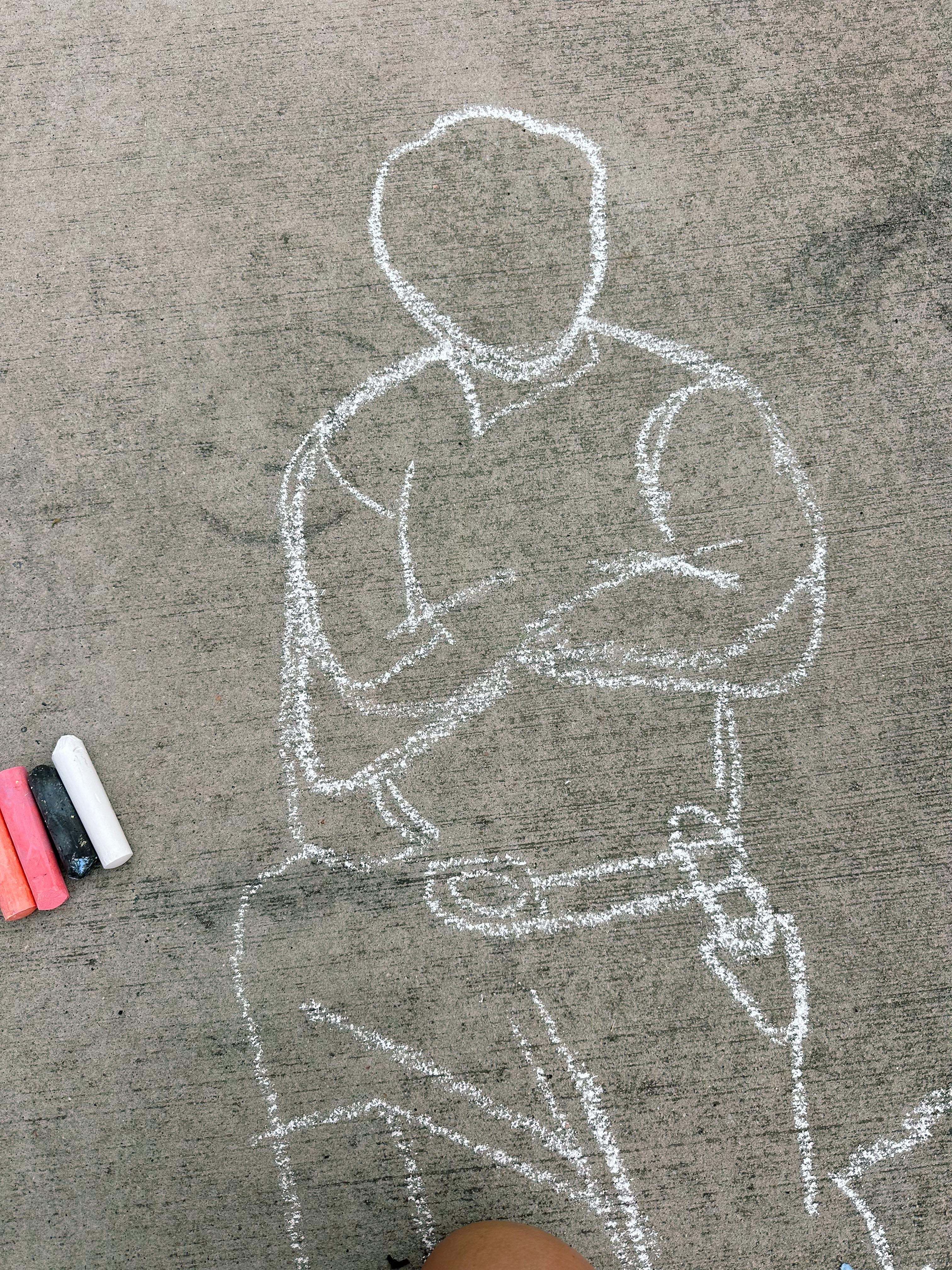 power rangers chalk art