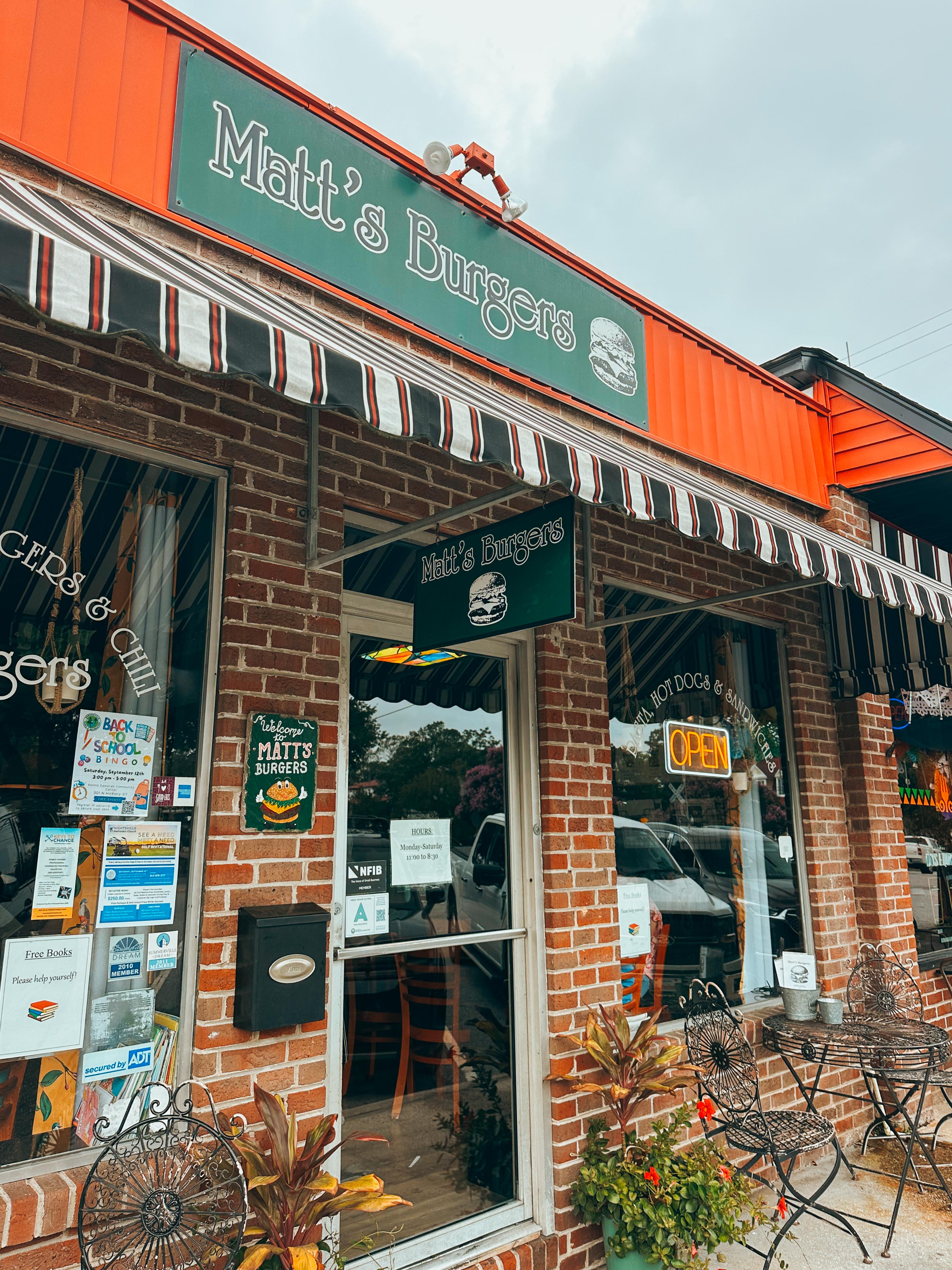 coffee from stillwater coffee shop on a roadtrip in south carolina, matts burgers
