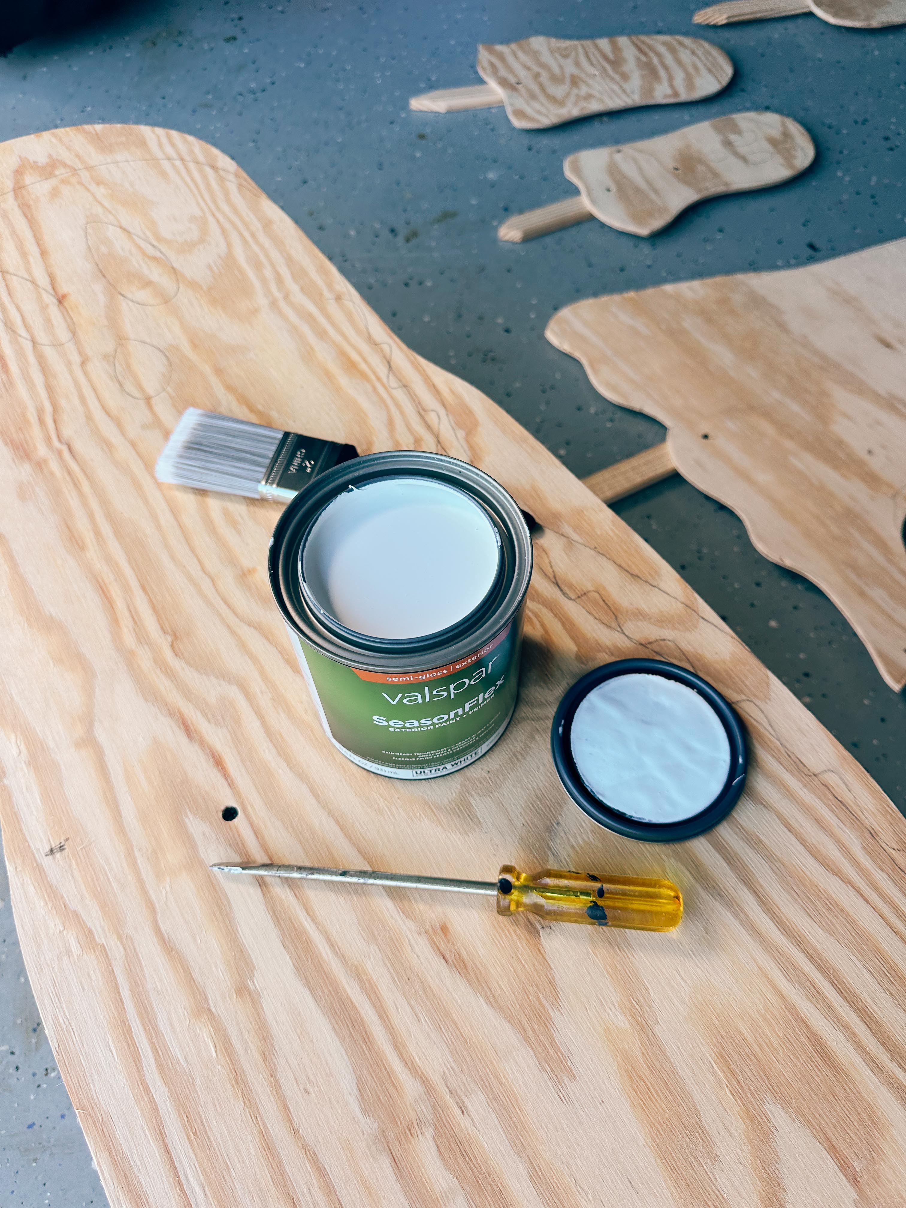 DIY wood cut out yard ghosts