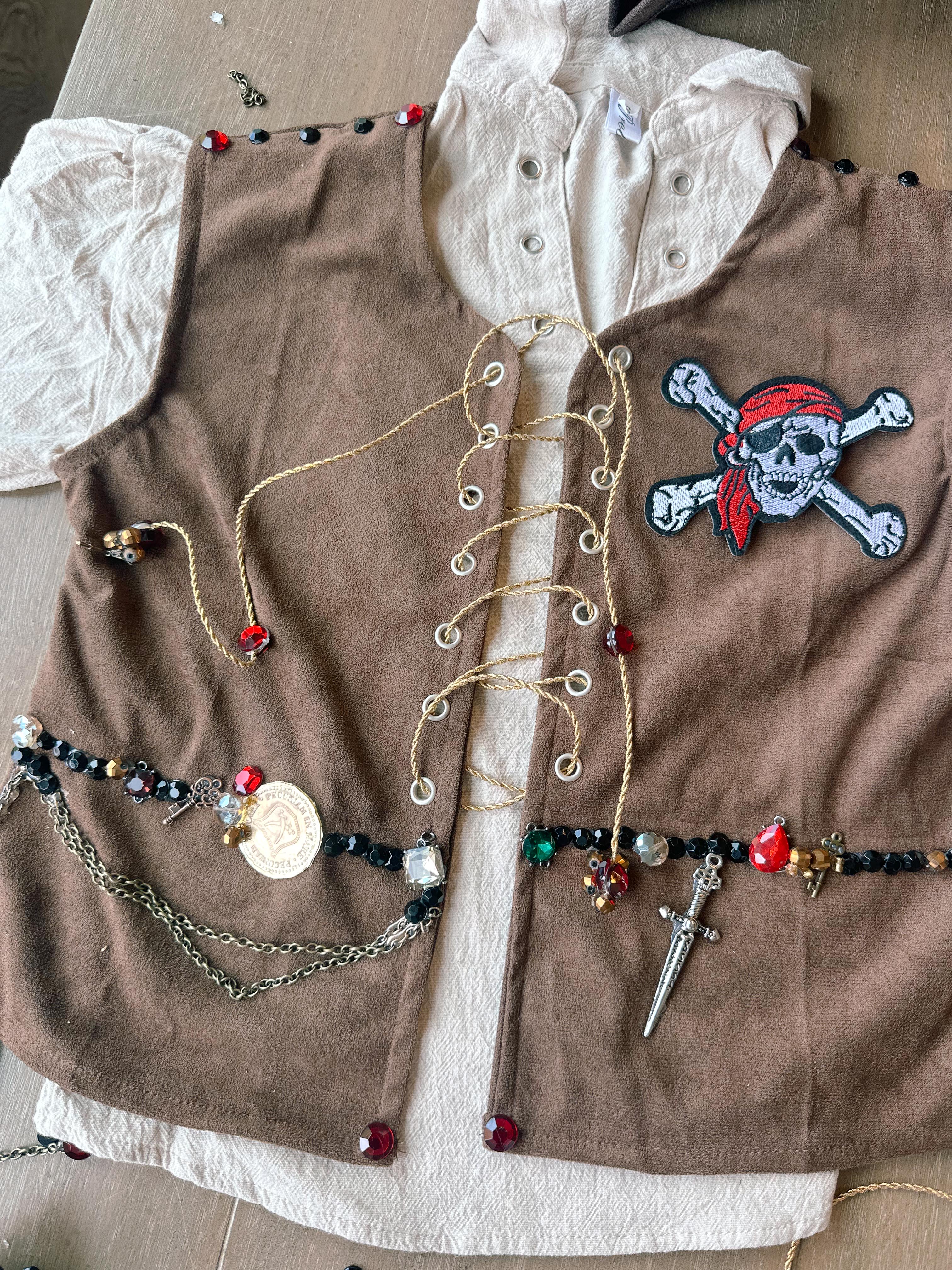 pirate costume, rustic pirate, todder pirate diy, DIY toddler costume, jewels, pirate boots kids, boys pirate costume, homemade pirate costume, halloween costume idea